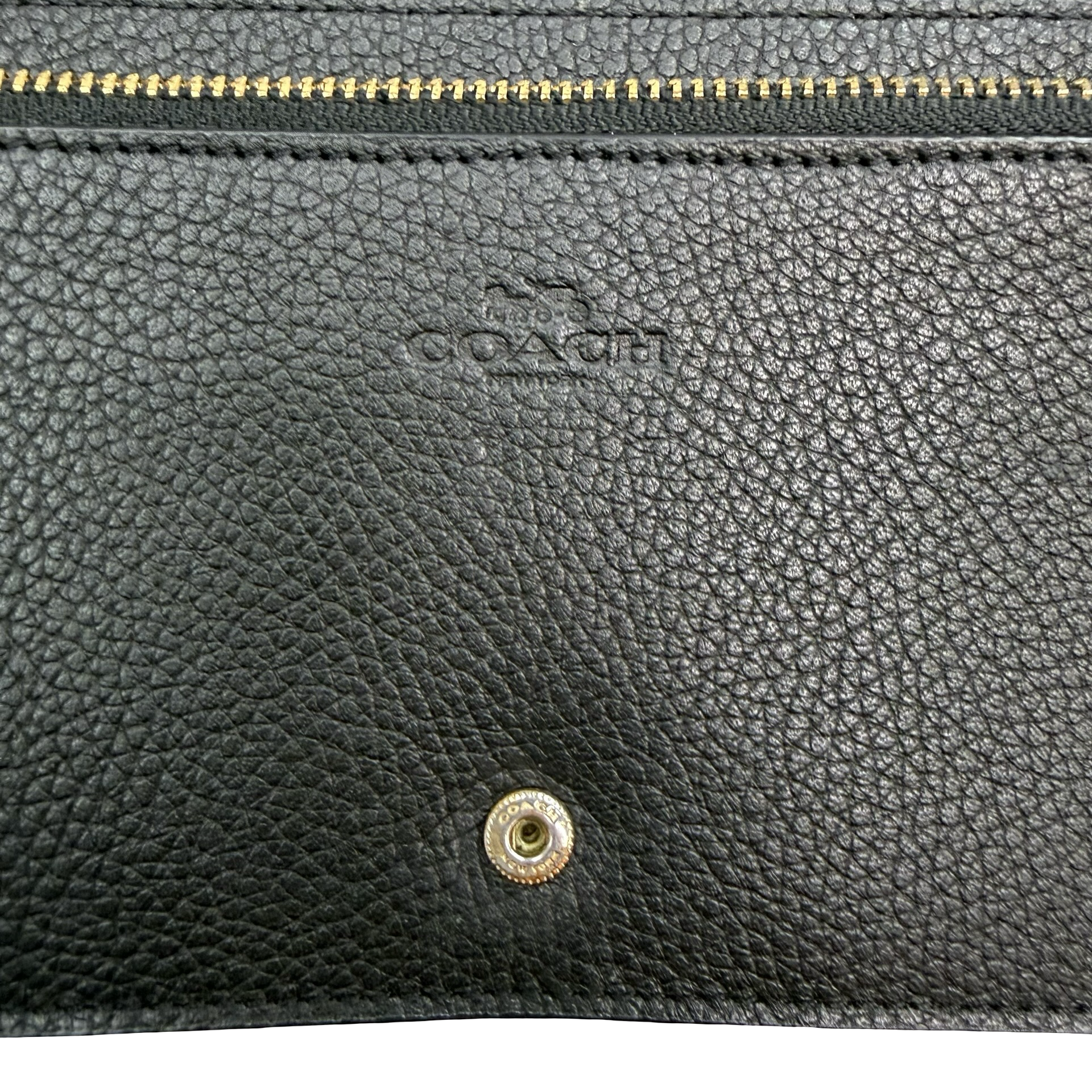 (W) Coach Anna Fold Over Crossbody Clutch Black