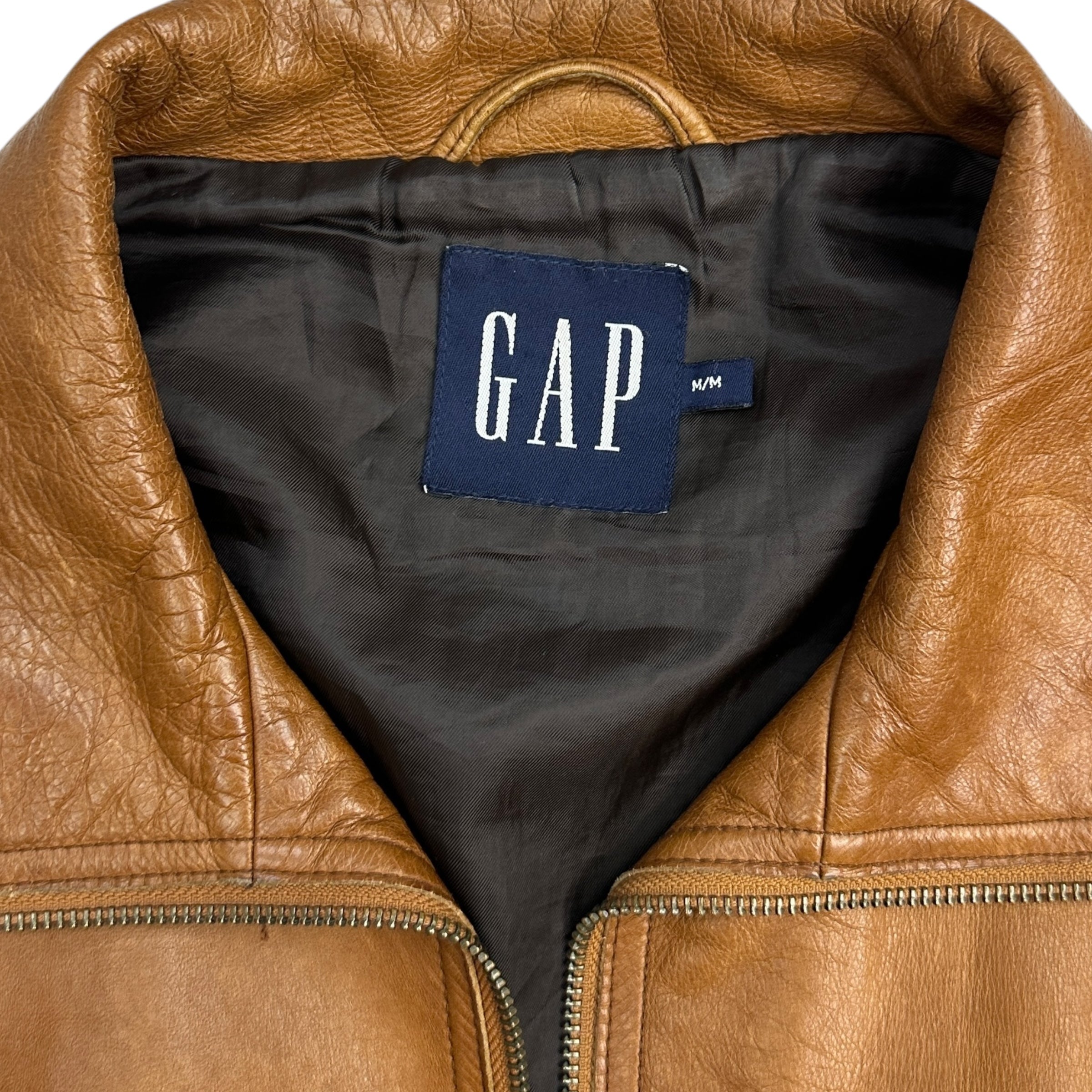 Vintage Gap Leather Jacket Saddle Brown