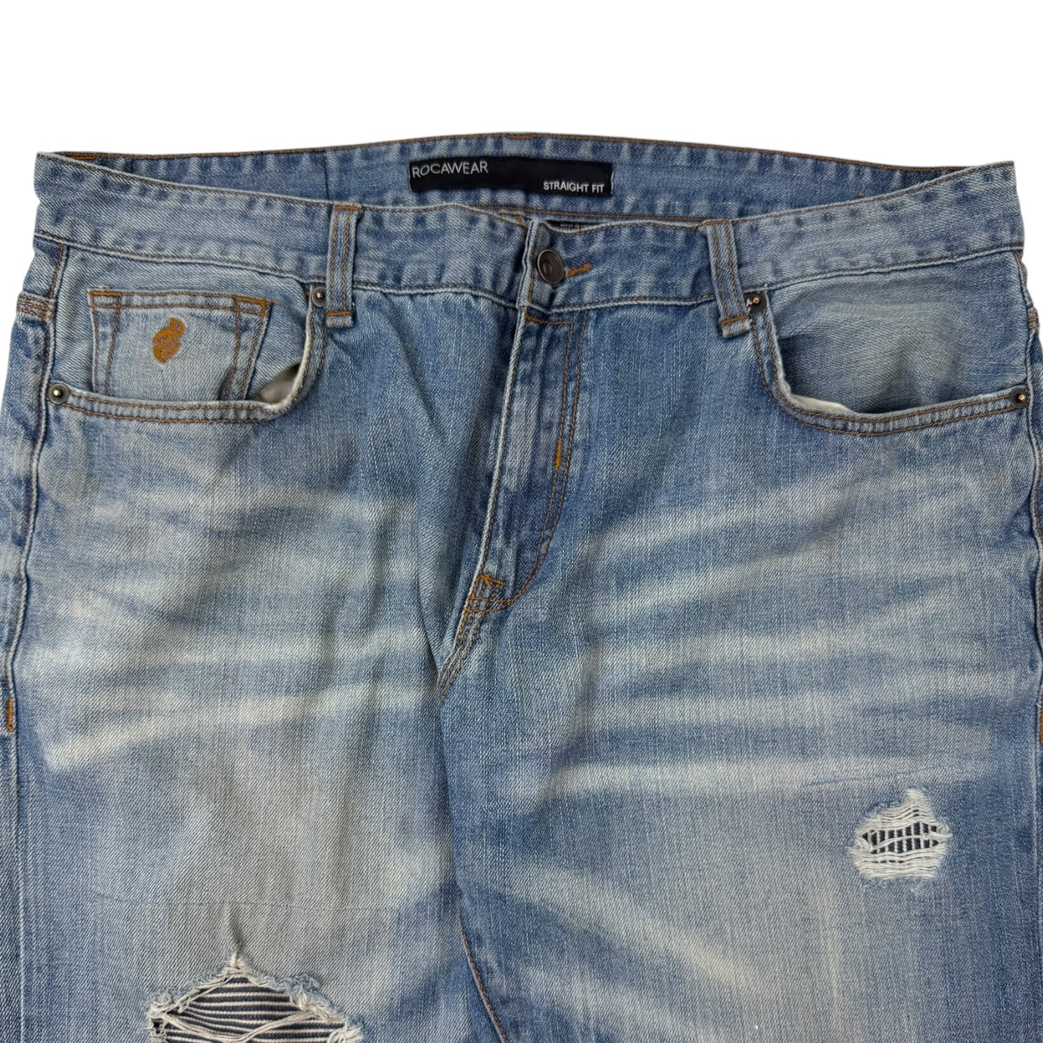 Vintage Y2K Rocawear Ripped Jeans Medium Wash
