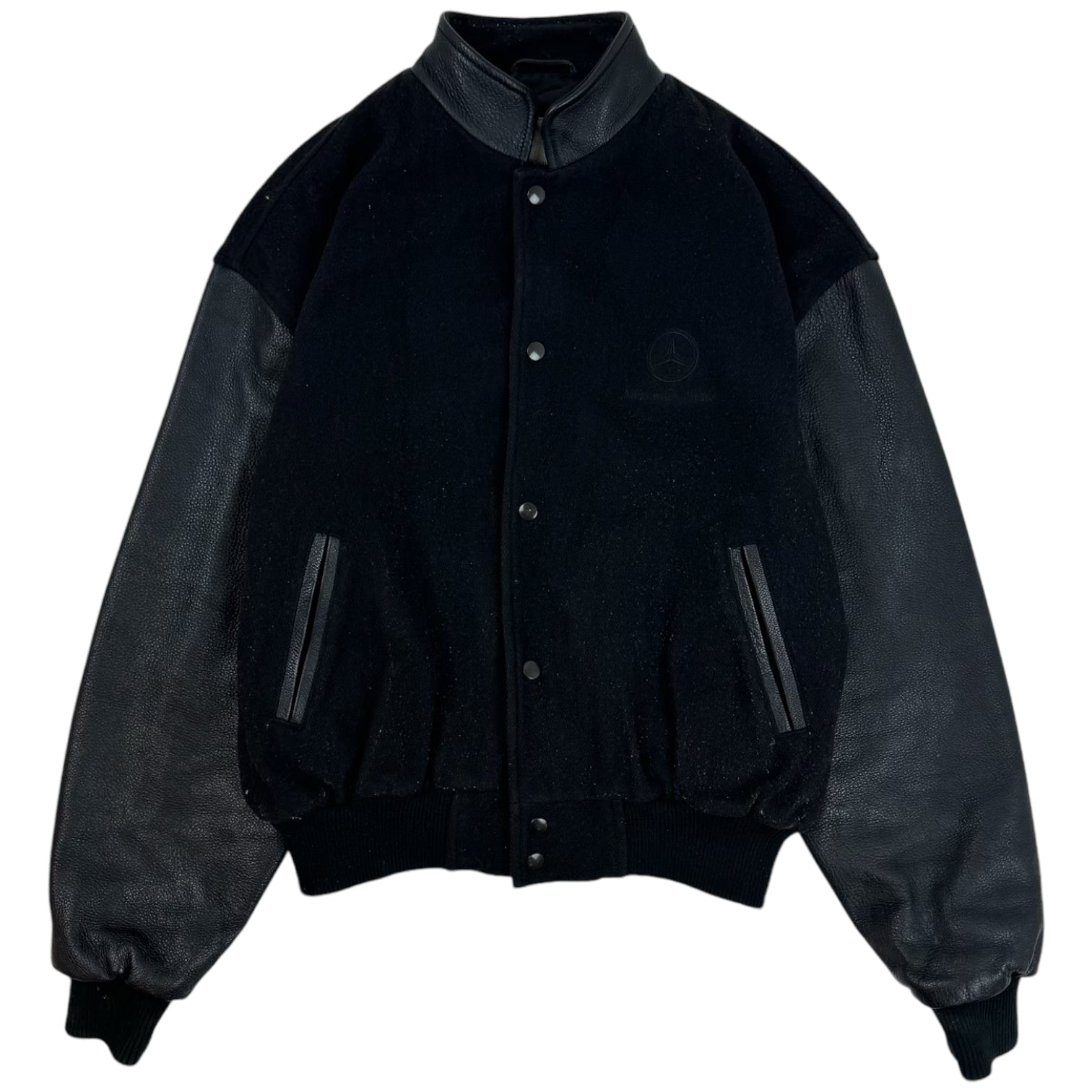 Vintage Mercedes Benz Wool Varsity Jacket Black