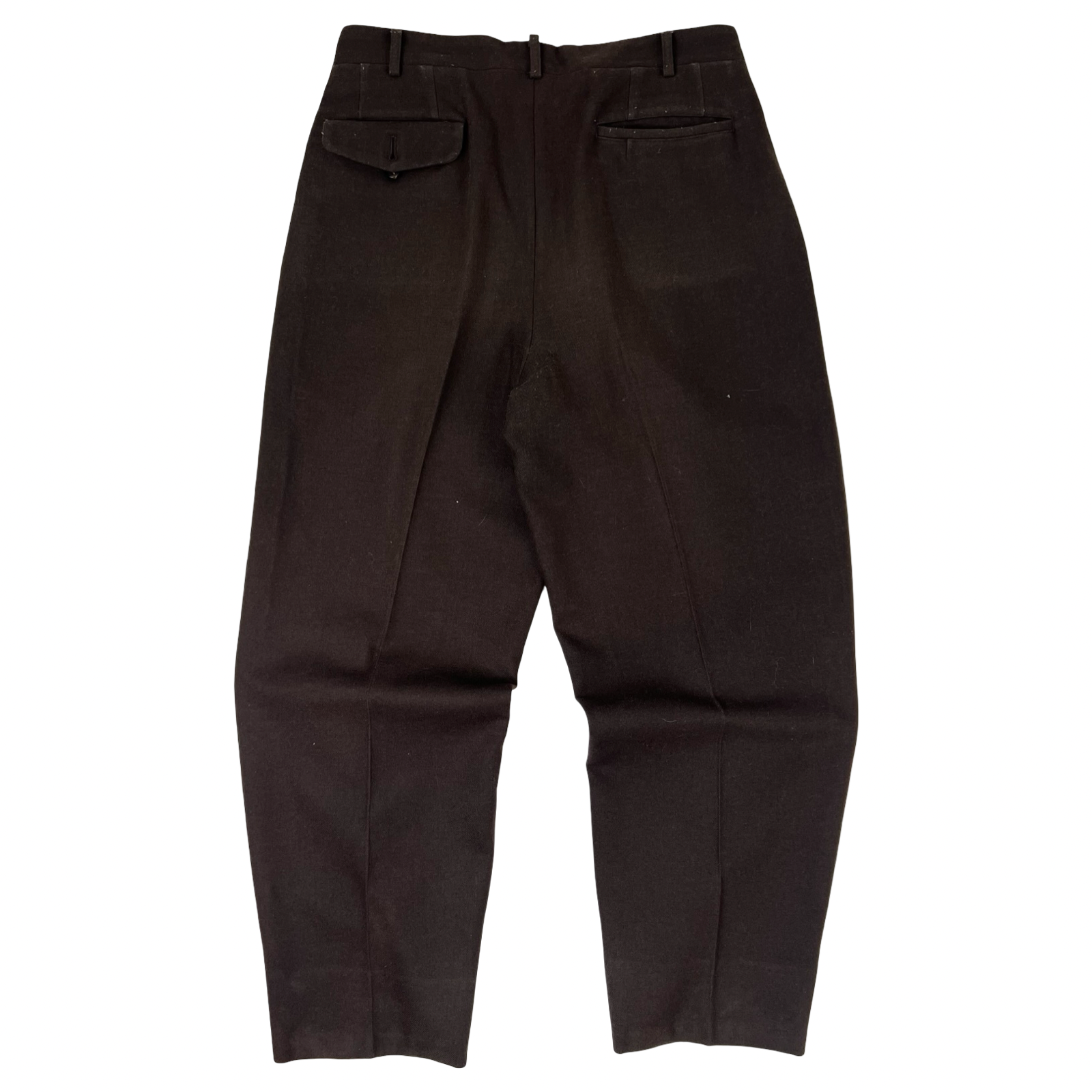 Comme Des Garçon Homme Pleated Wool Trousers Brown