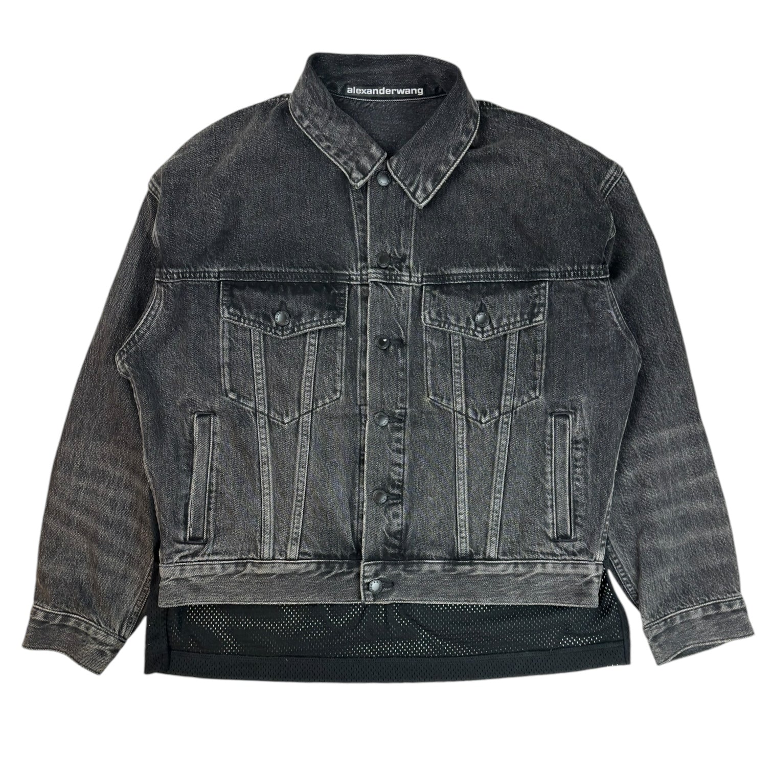 Alexander Wang Game Hybrid Denim Jacket Black