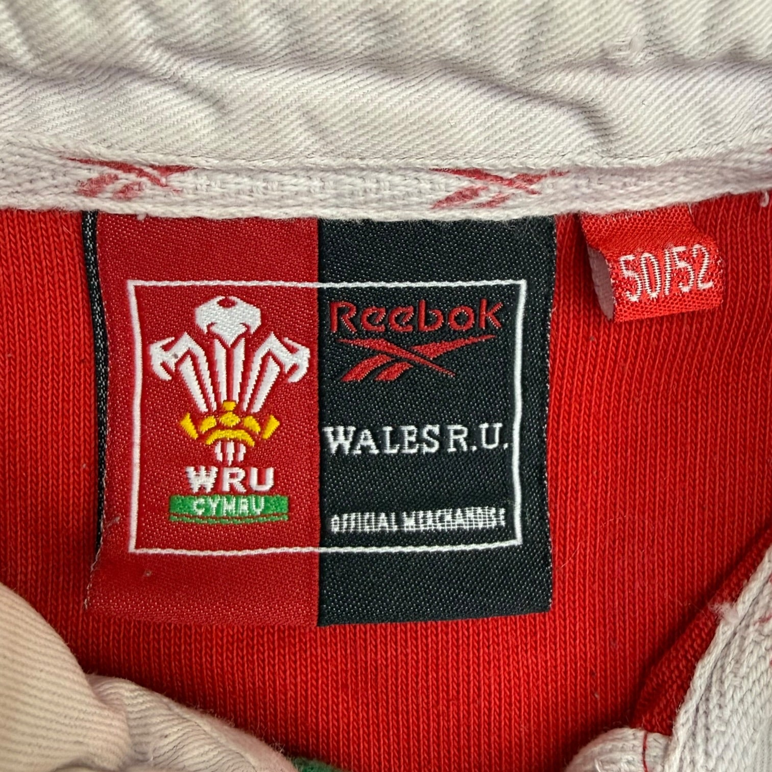 Vintage Reebok Wales Rugby Union Jersey Red