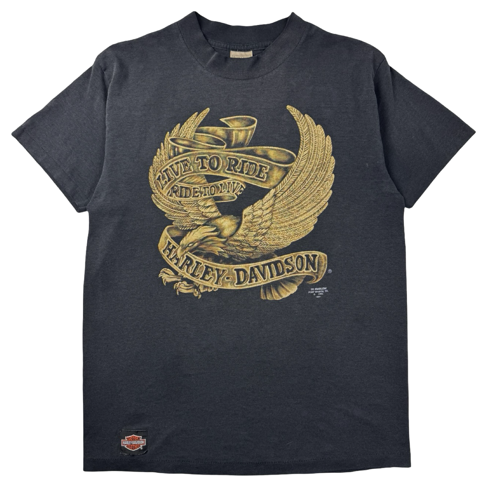 1991 Harley Davidson Montreal Skyline 3D Emblem T-Shirt