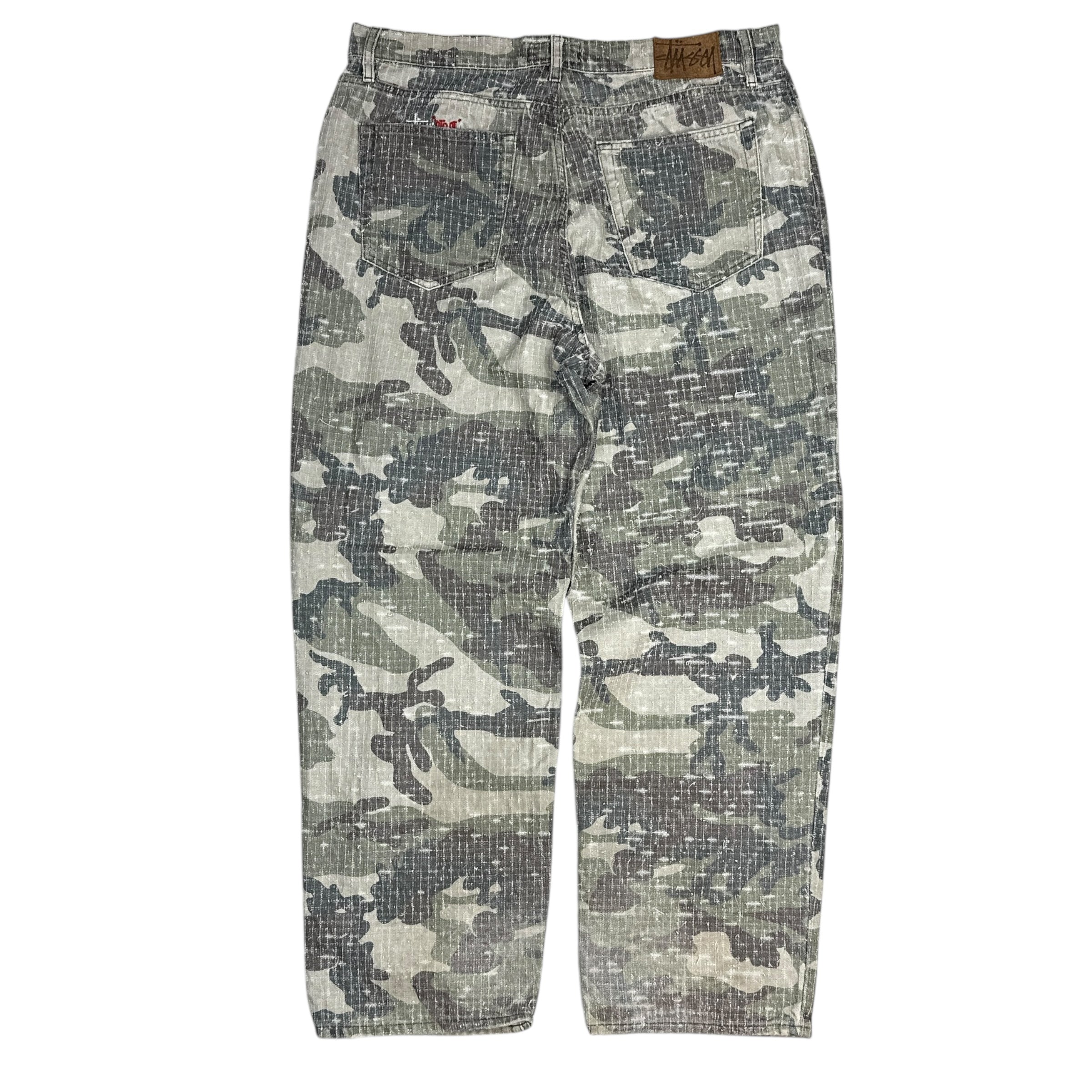 Stussy Needlepunch Big Ol’ Jeans Woodland Camo