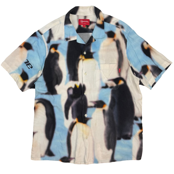 Supreme Penguins Rayon S/S Shirt Blue