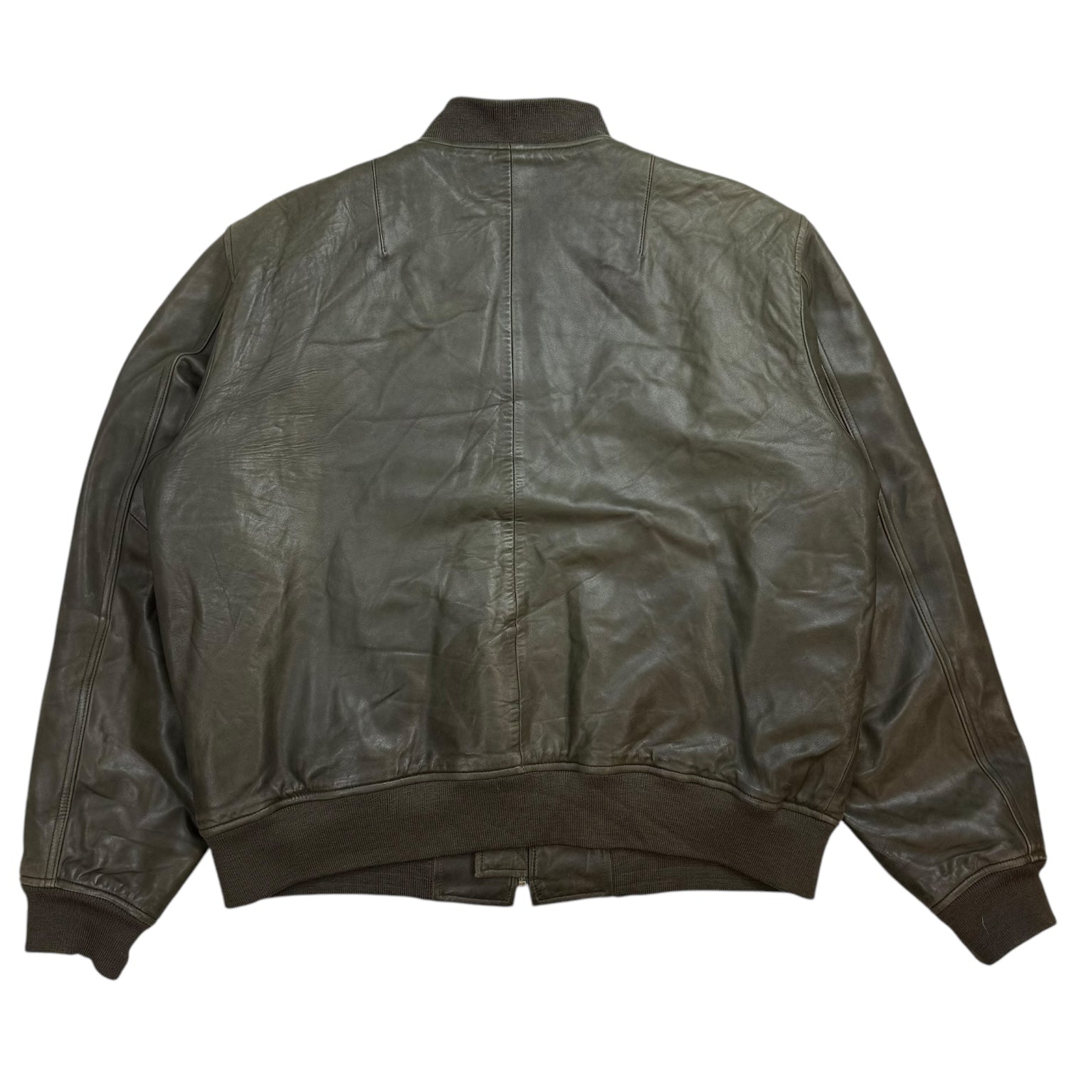 Vintage Ralph Lauren Polo Leather Bomber Jacket Green