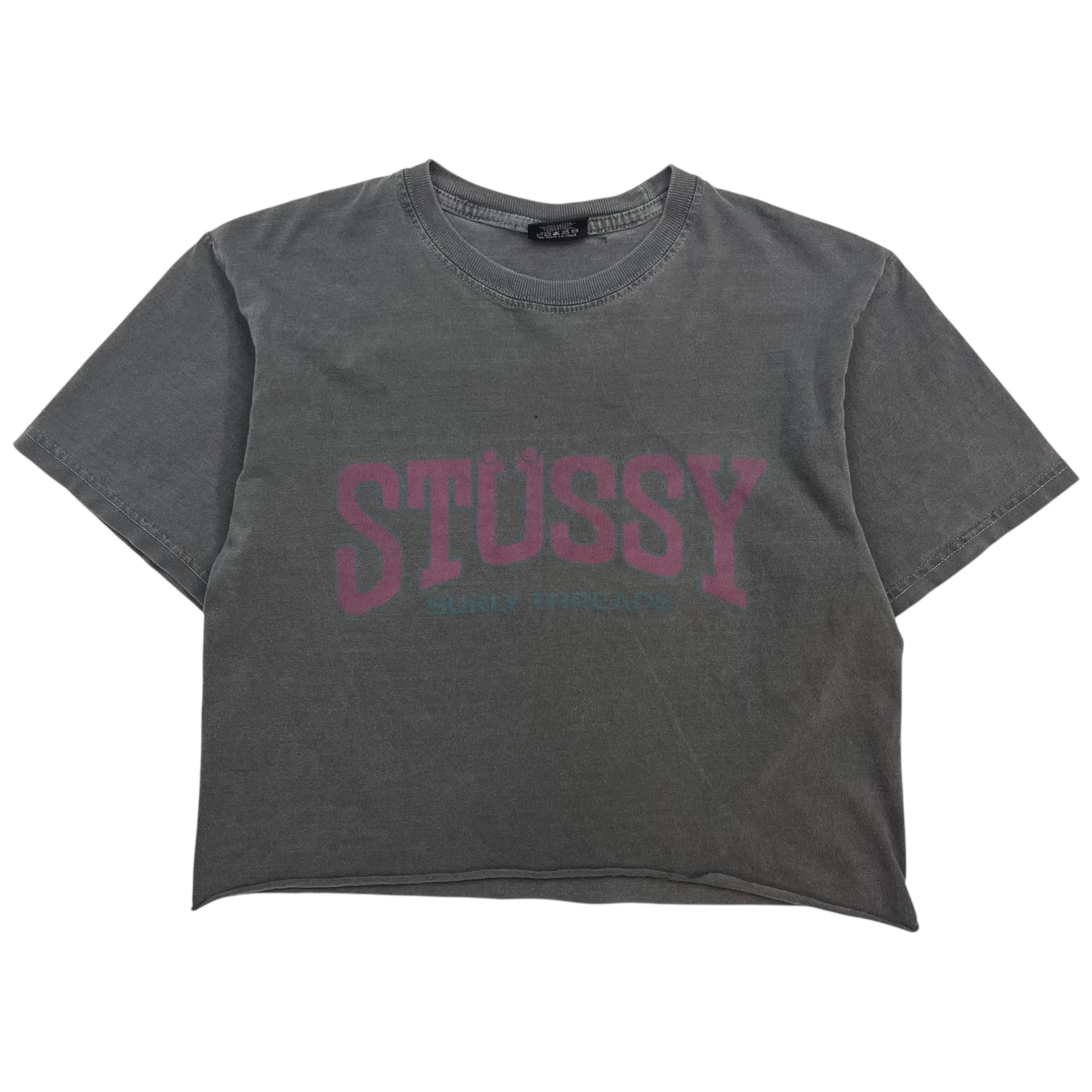 Stussy Cropped Tee Dark Grey