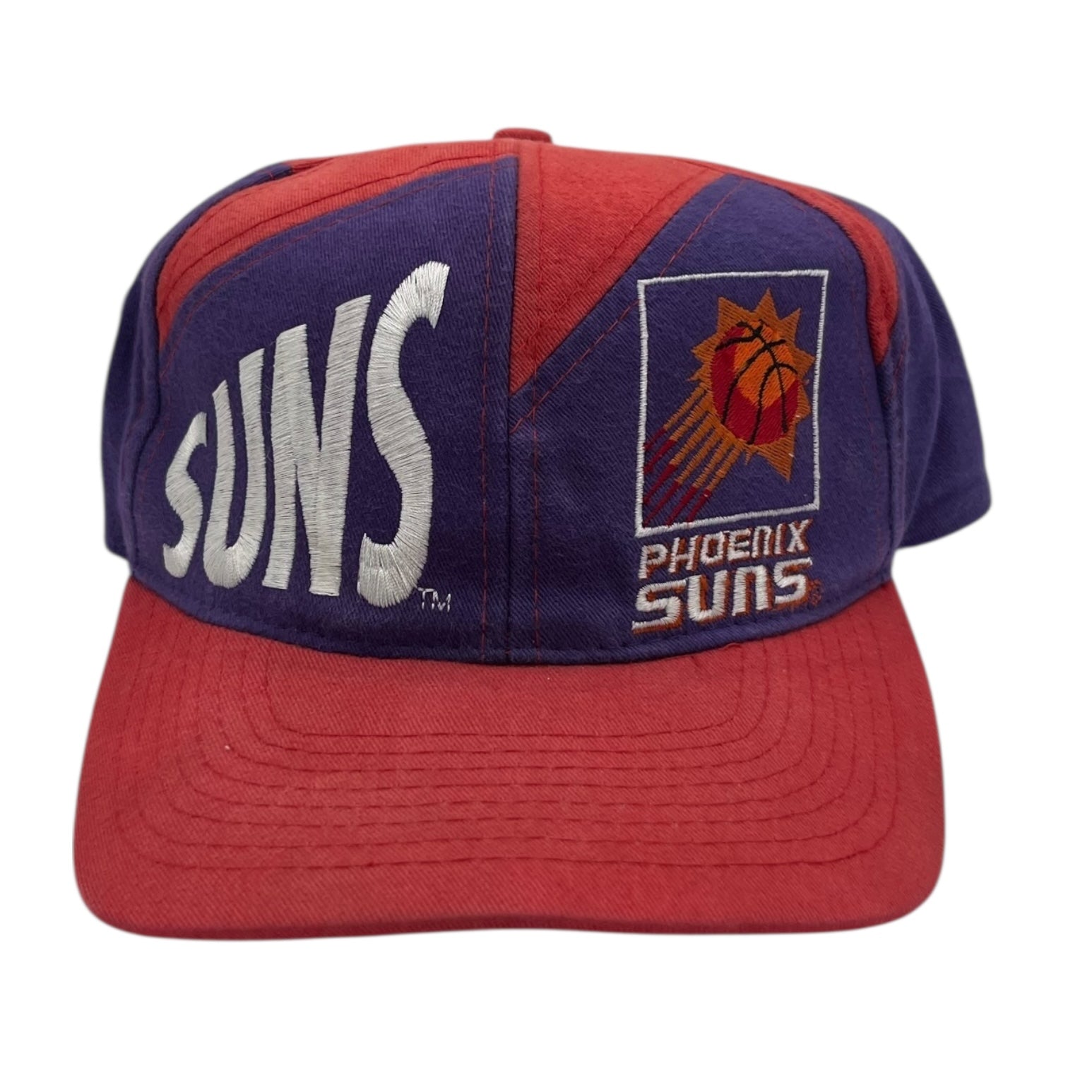 Vintage Phoenix Suns Patterned Snapback Hat Purple/Red