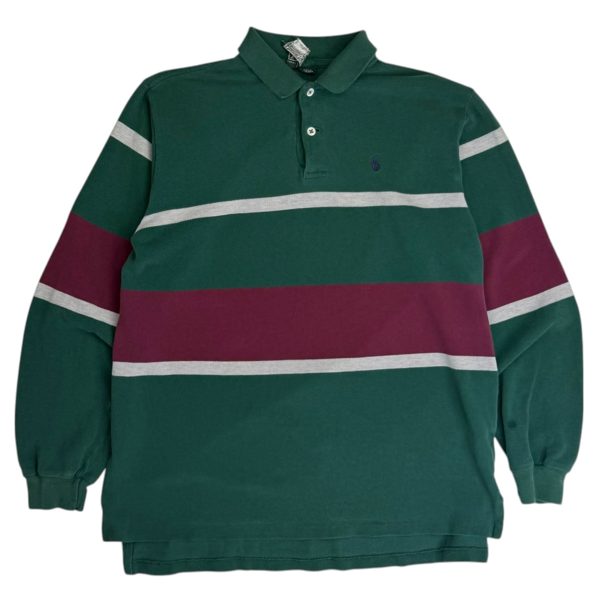 Vintage Polo Ralph Lauren Stripe Rugby Polo Green
