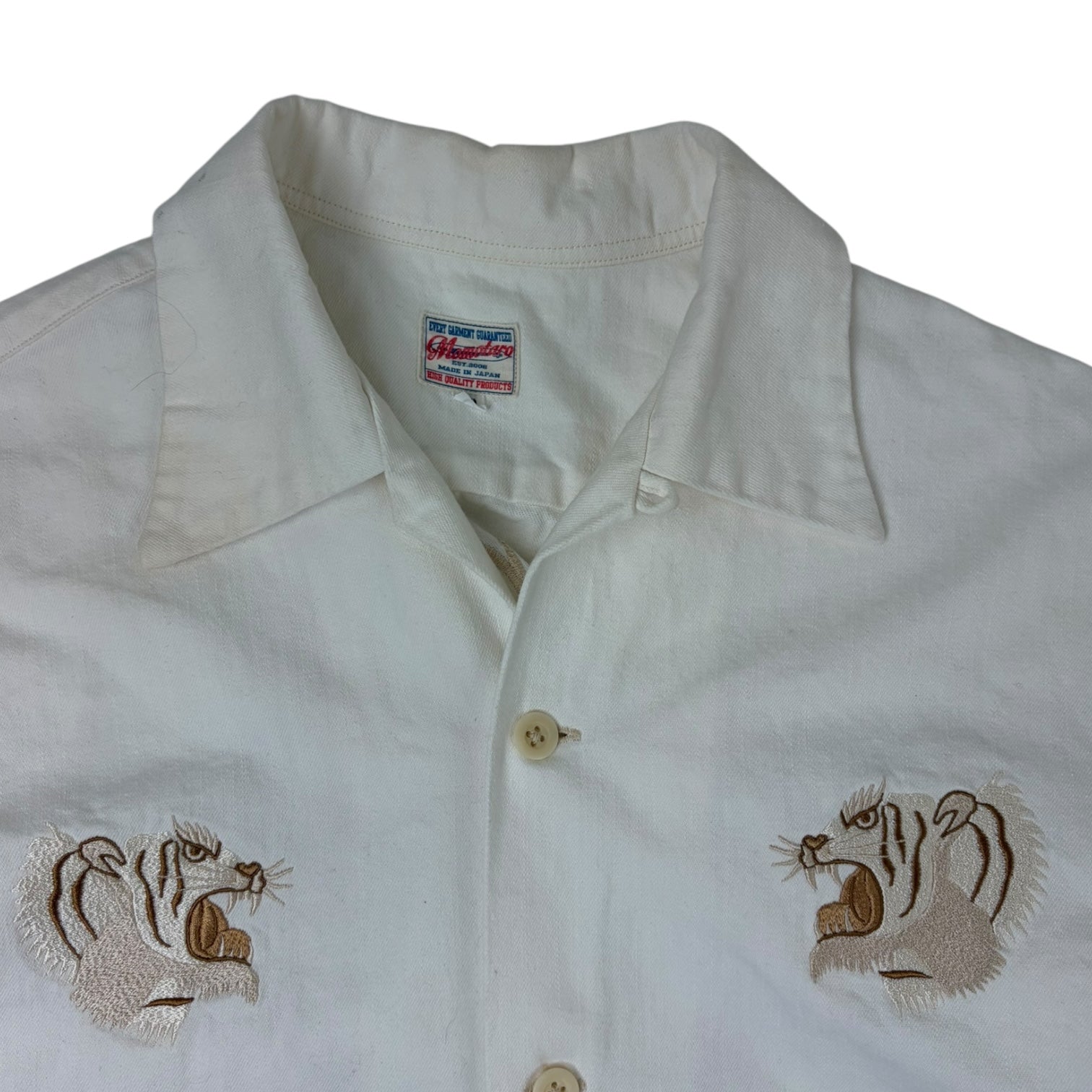 Momotaro Jeans Sukajan Button Up Shirt White