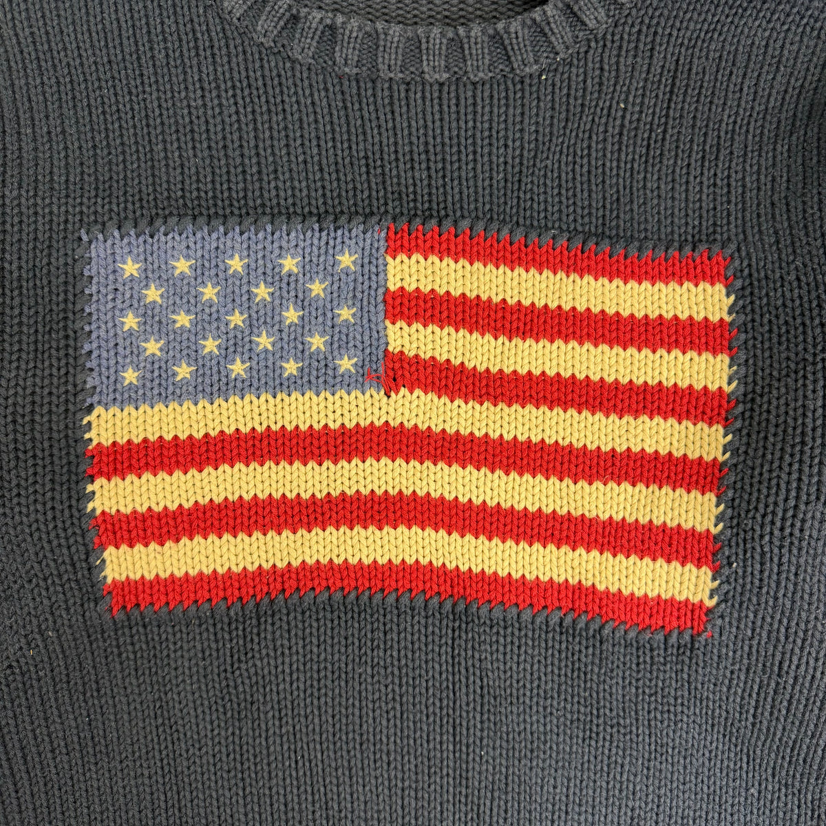 Vintage Polo Ralph Lauren Flag Knit Sweater Navy