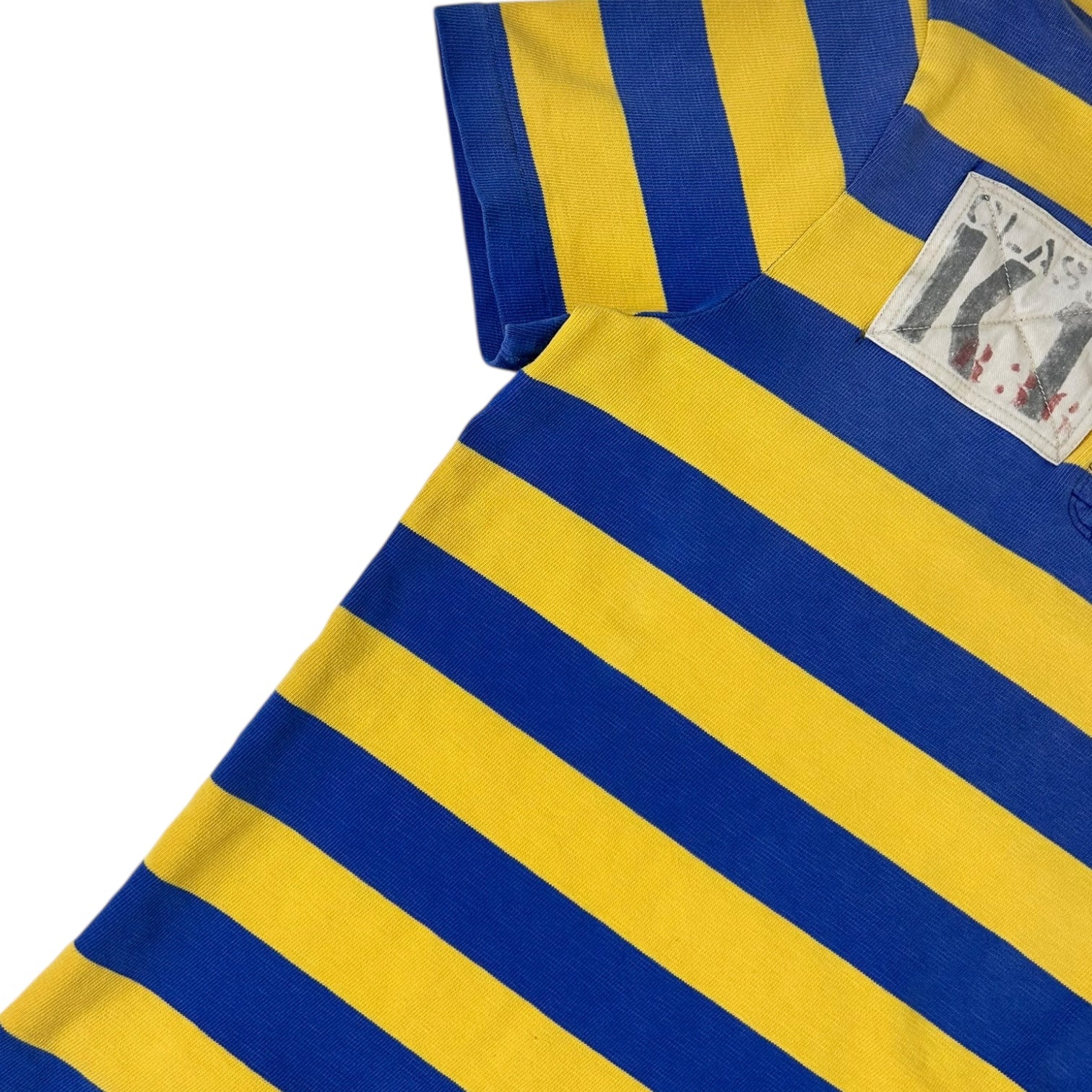 Vintage Polo Ralph Lauren Striped Polo Shirt Yellow/Blue