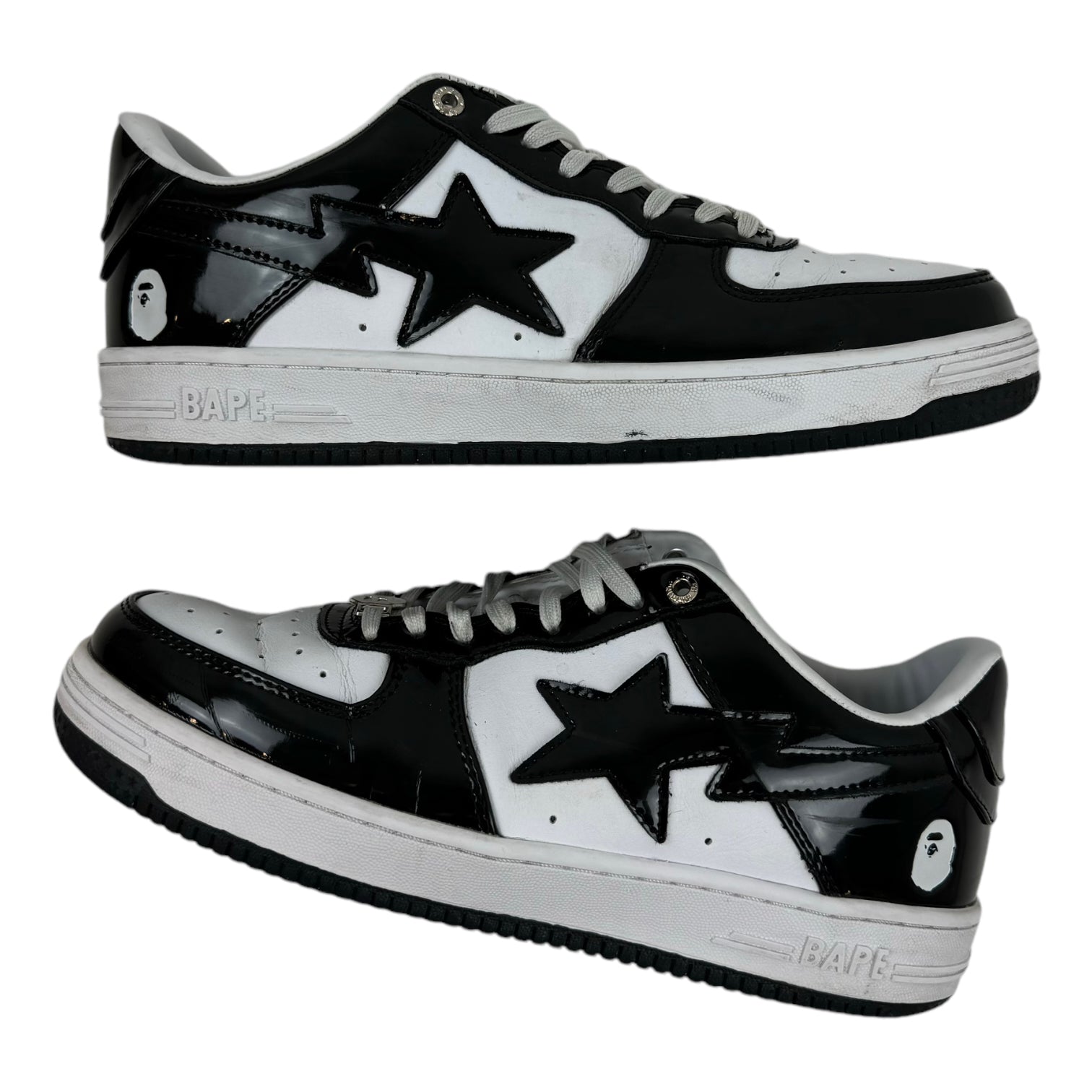 Bape Bape Sta Patent Leather Black White (Used)