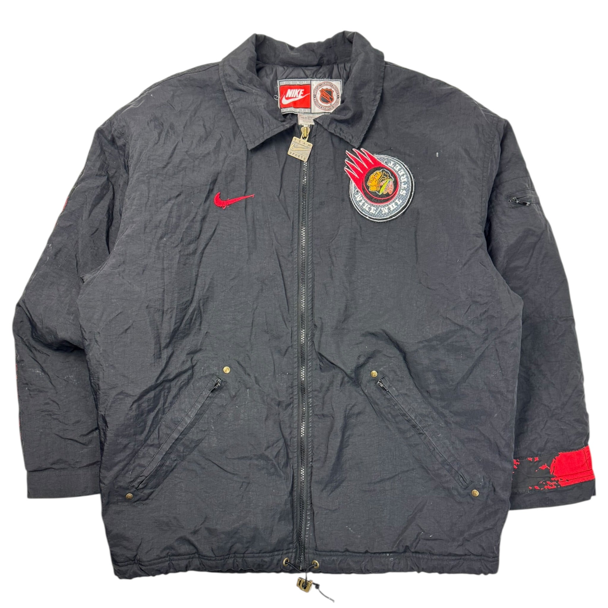 Vintage 90s Nike Chicago Blackhawkes NHL Zip Jacket