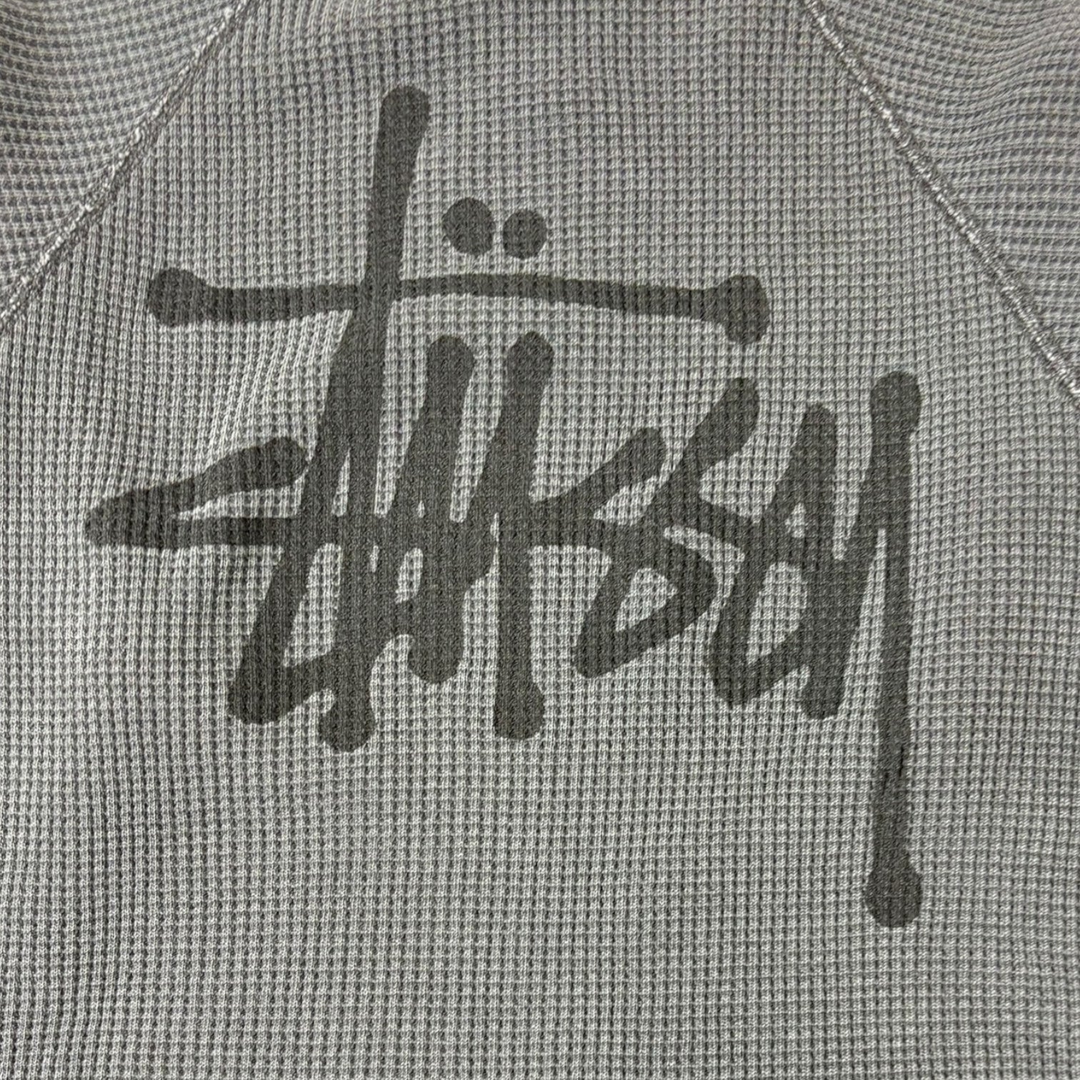 Stussy Raglan Thermal Long Sleeve Grey
