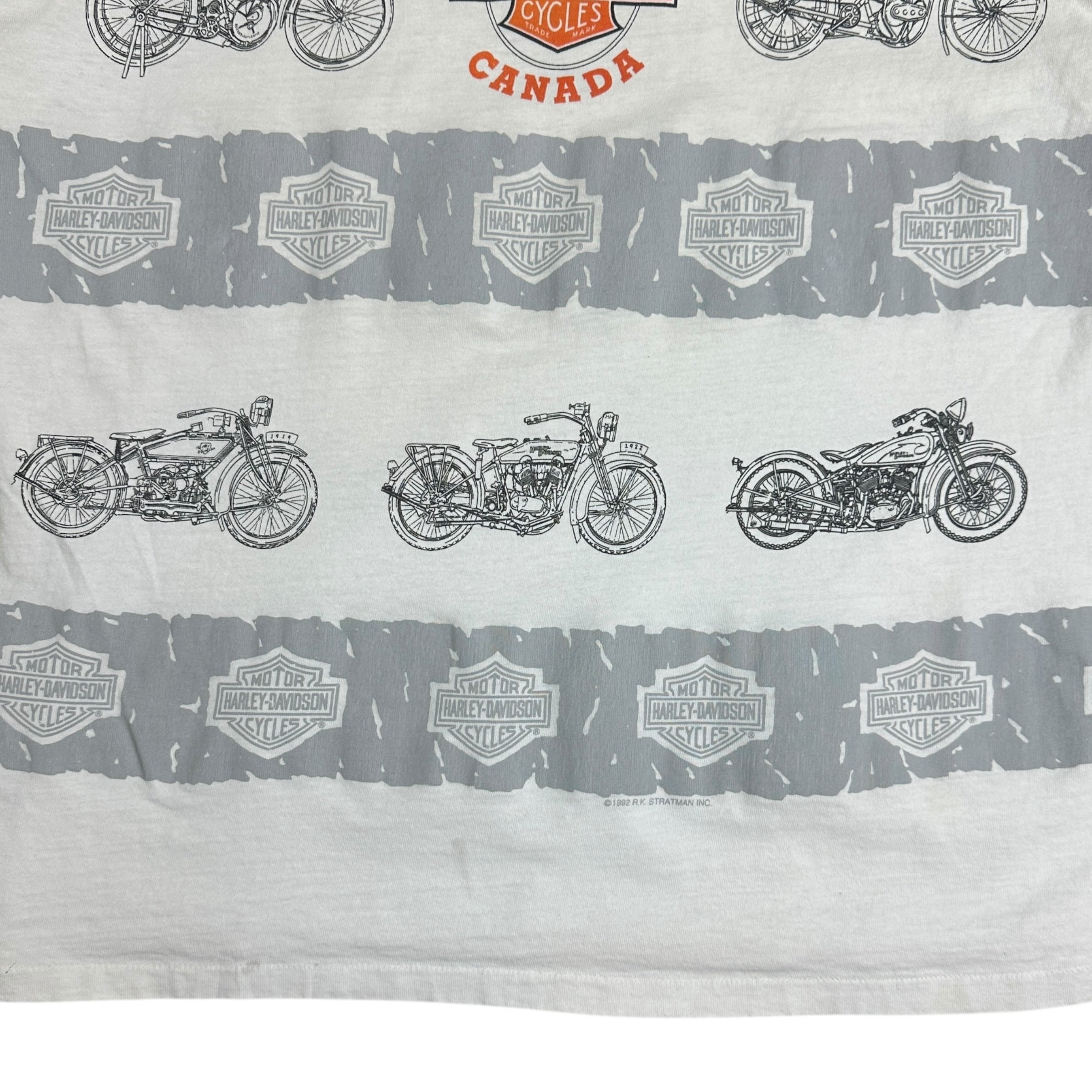 1992 Harley Davidson of Edmonton AOP Tee White