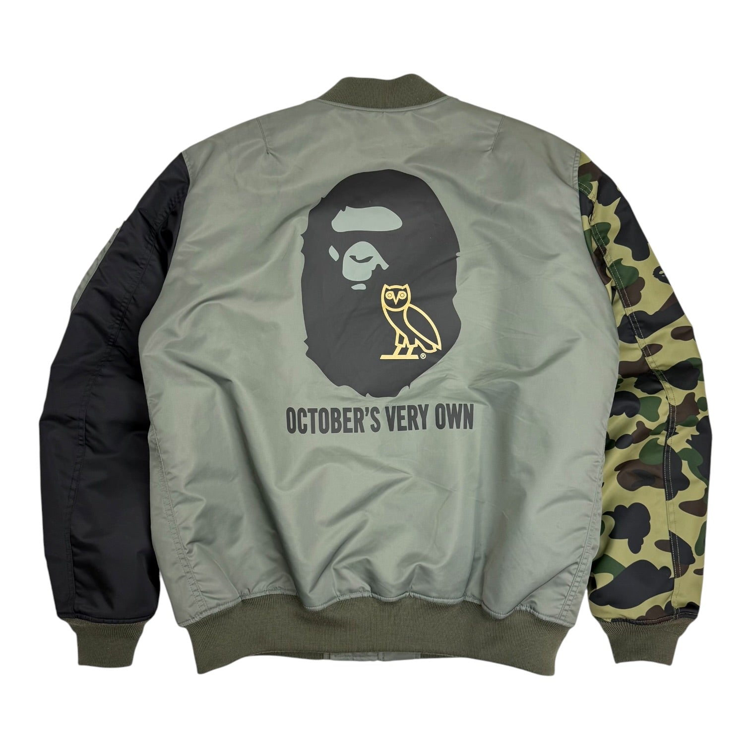 BAPE x OVO Loose Fit MA-1 Jacket Olive Drab