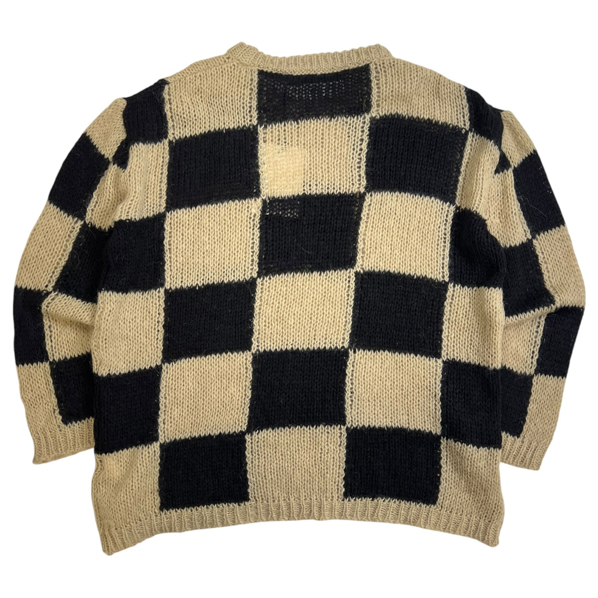 The Open Product Checkerboard Knit Sweater Beige
