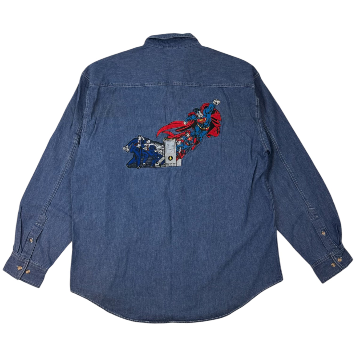 Vintage Superman Denim Button Up Shirt