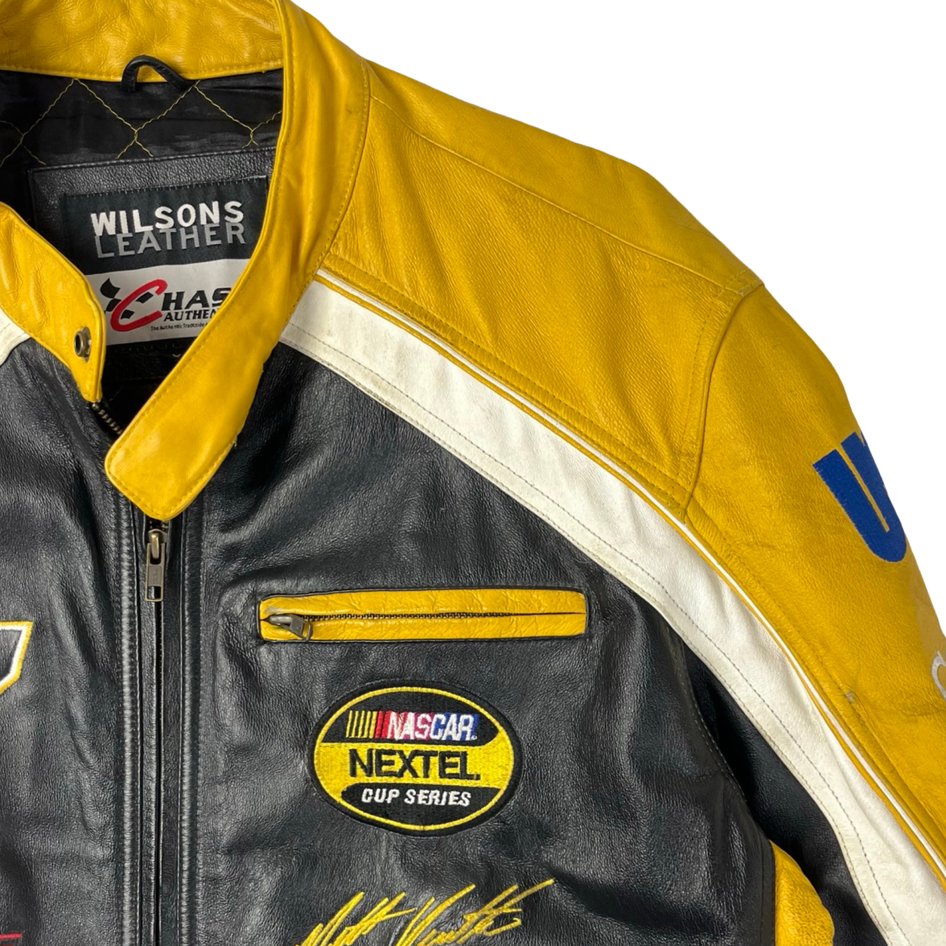 Vintage Chase Authentics Matt Kenseth Leather Dewalt NASCAR Jacket