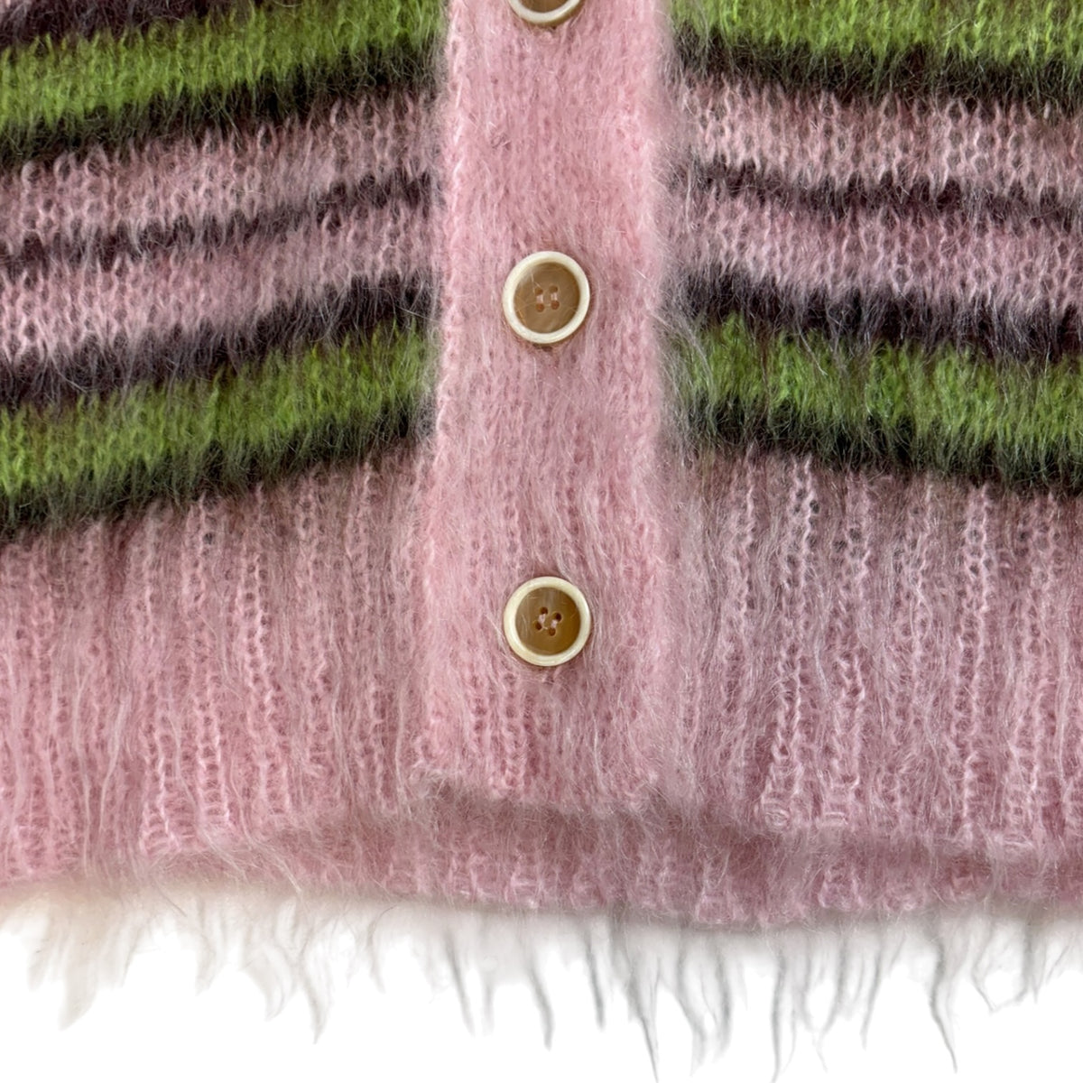 Marni Brushed Mohair Cardigan Swearer Pink/Green