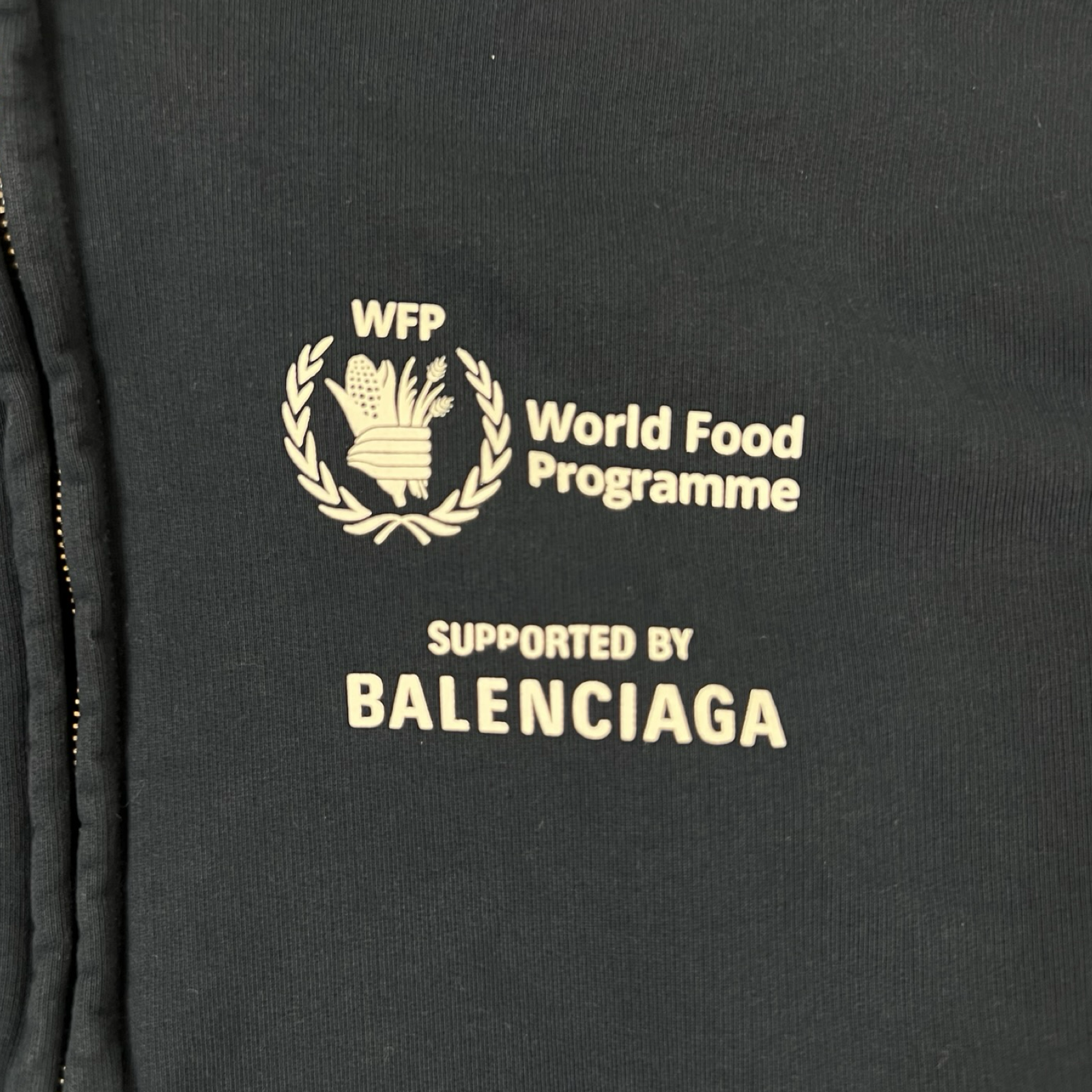 Balenciaga World Food Programme Zip Hoodie Navy