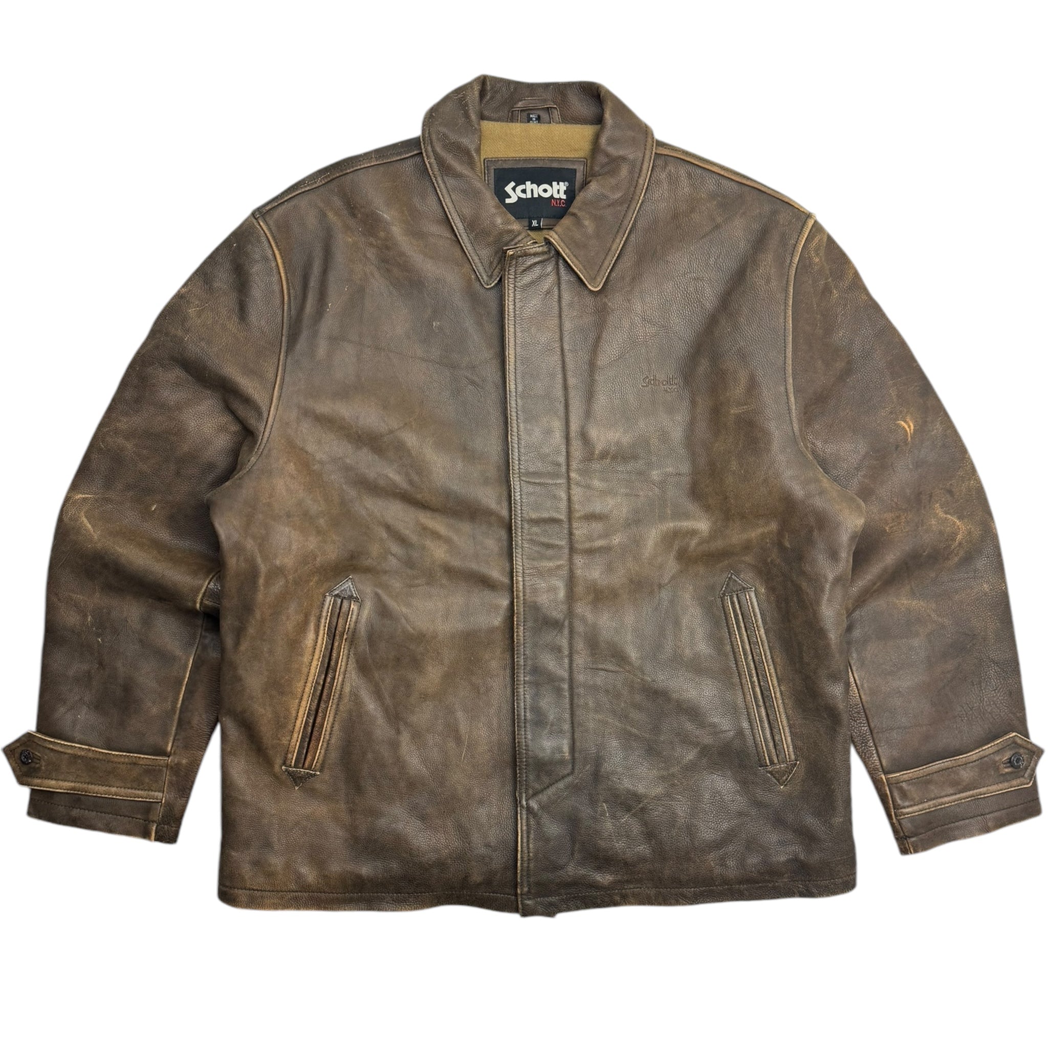 Vintage Schott Leather Button Blouson Jacket