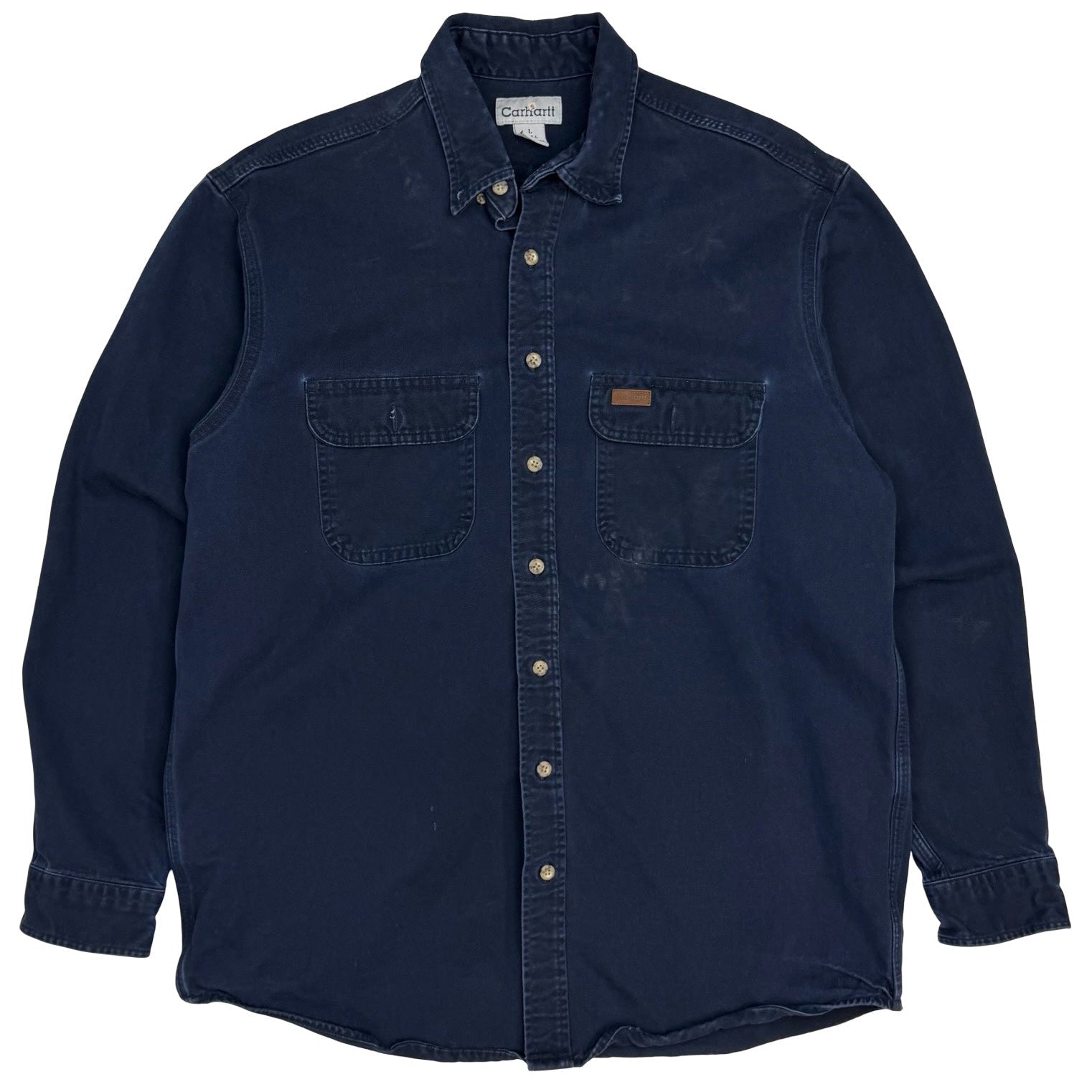 Vintage Carhartt Button Up Hunting Shirt Navy