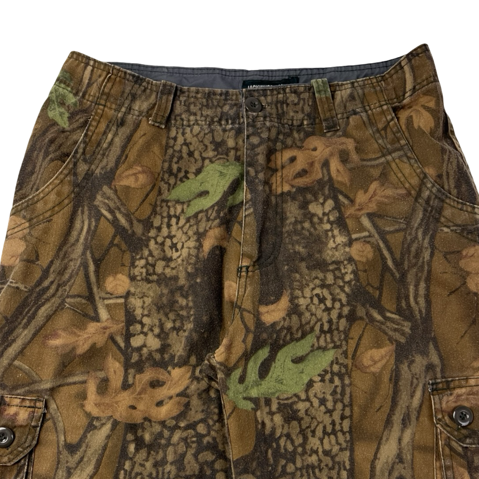 Vintage Tree Camouflage Long Cargo Shorts