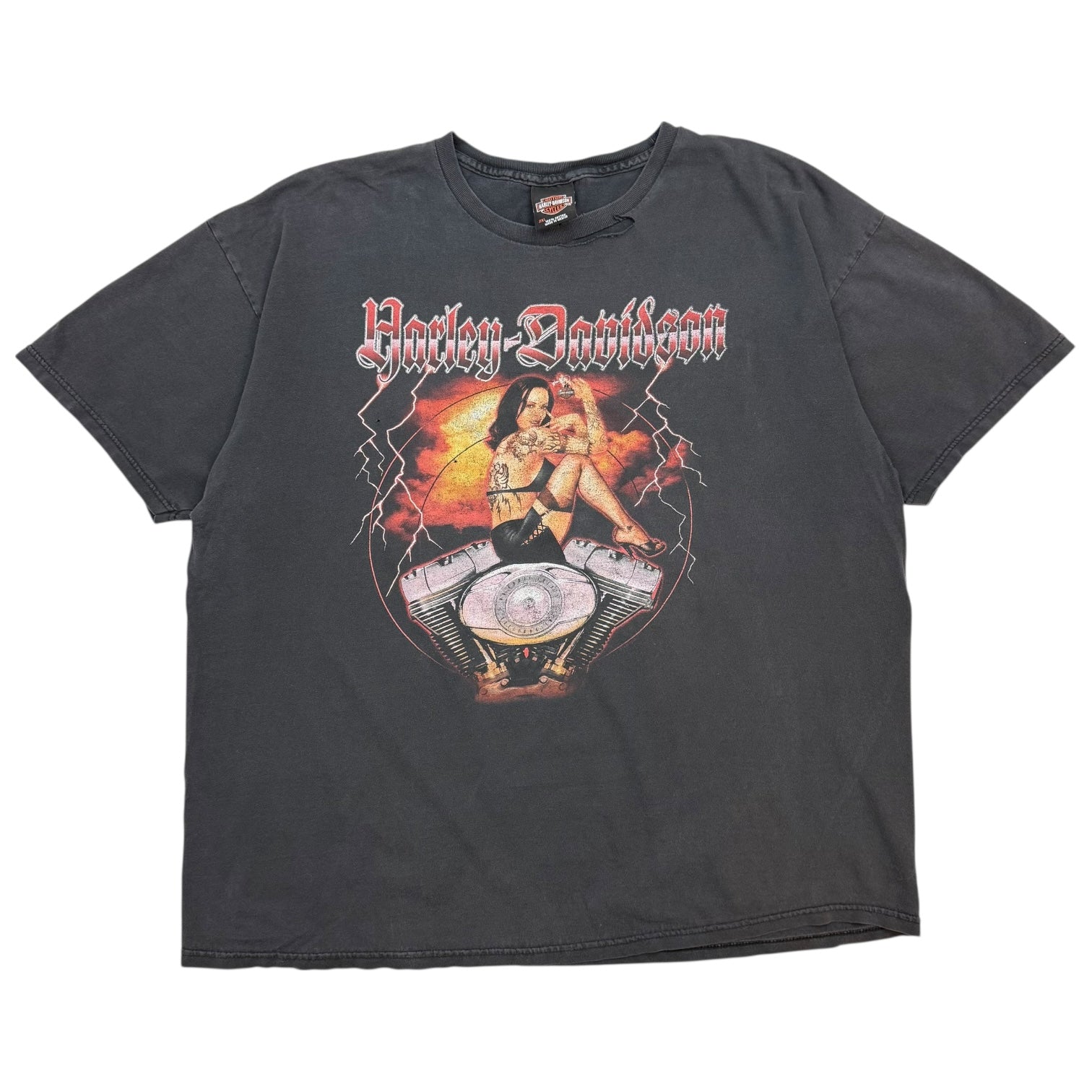Vintage Harley Davidson Of Las Vegas Tee Faded Black