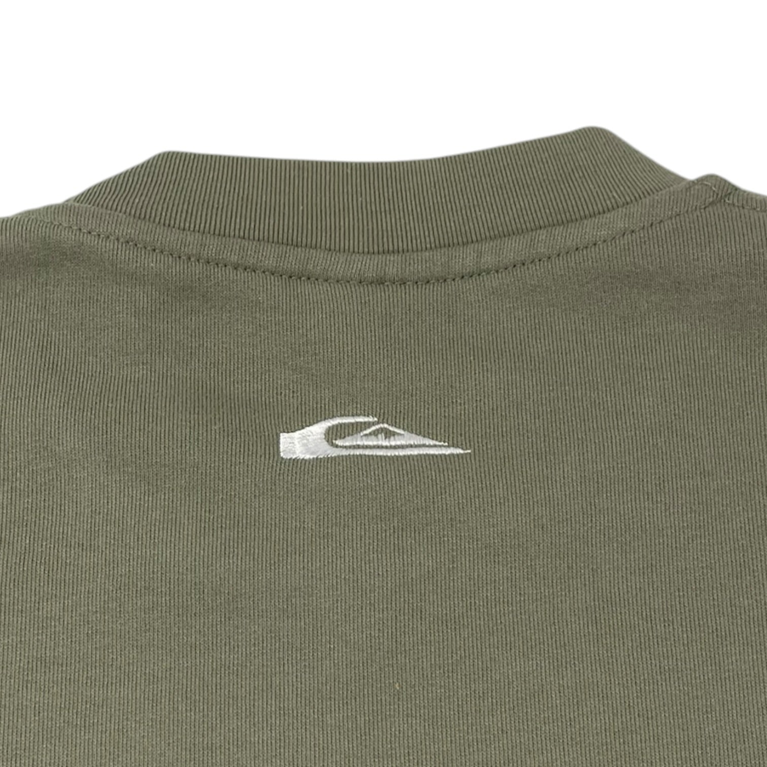 Vintage Y2K Quiksilver Fiery Spellout Crewneck Dusty Olive