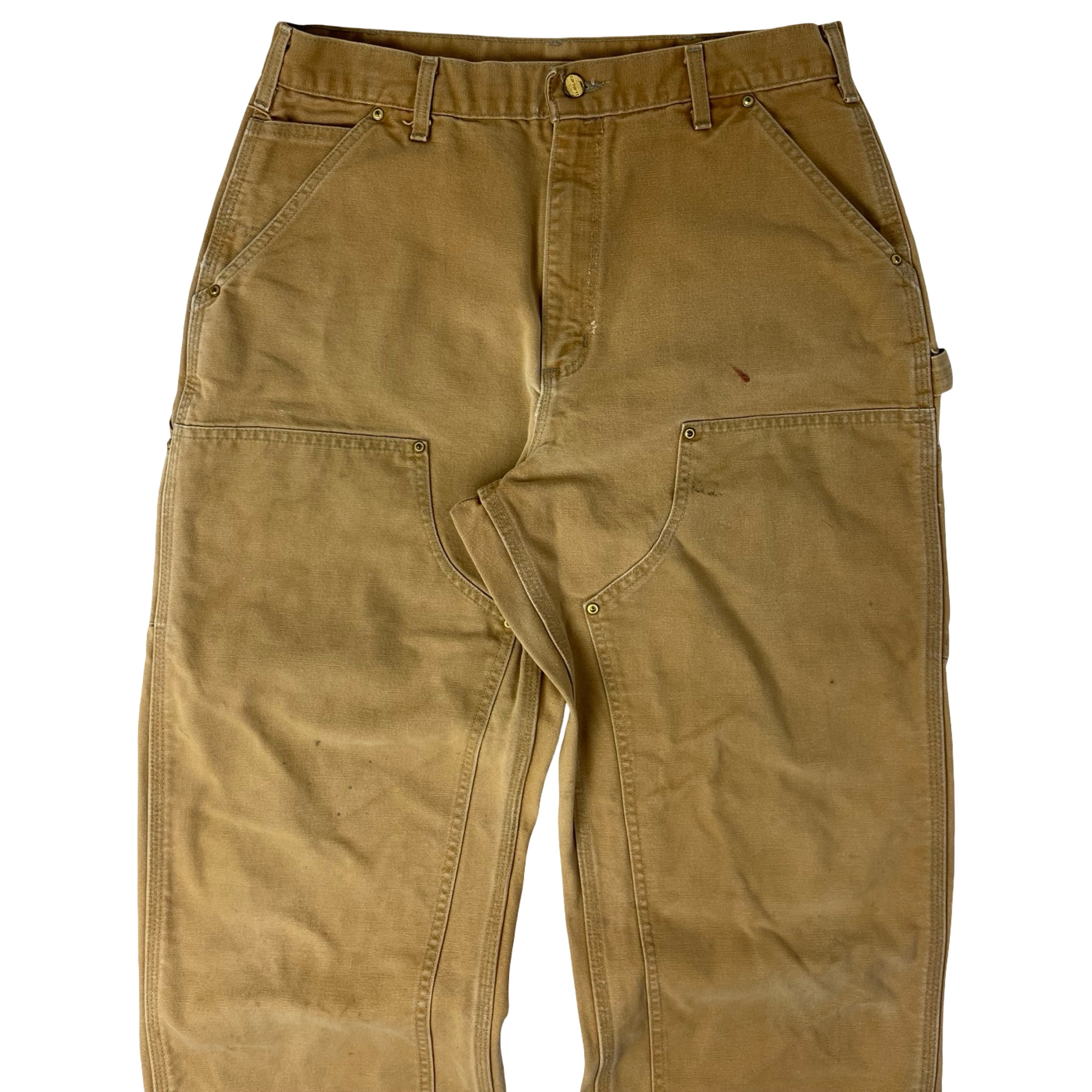 Vintage Carhartt Double Knee Carpenter Pants Faded Khaki