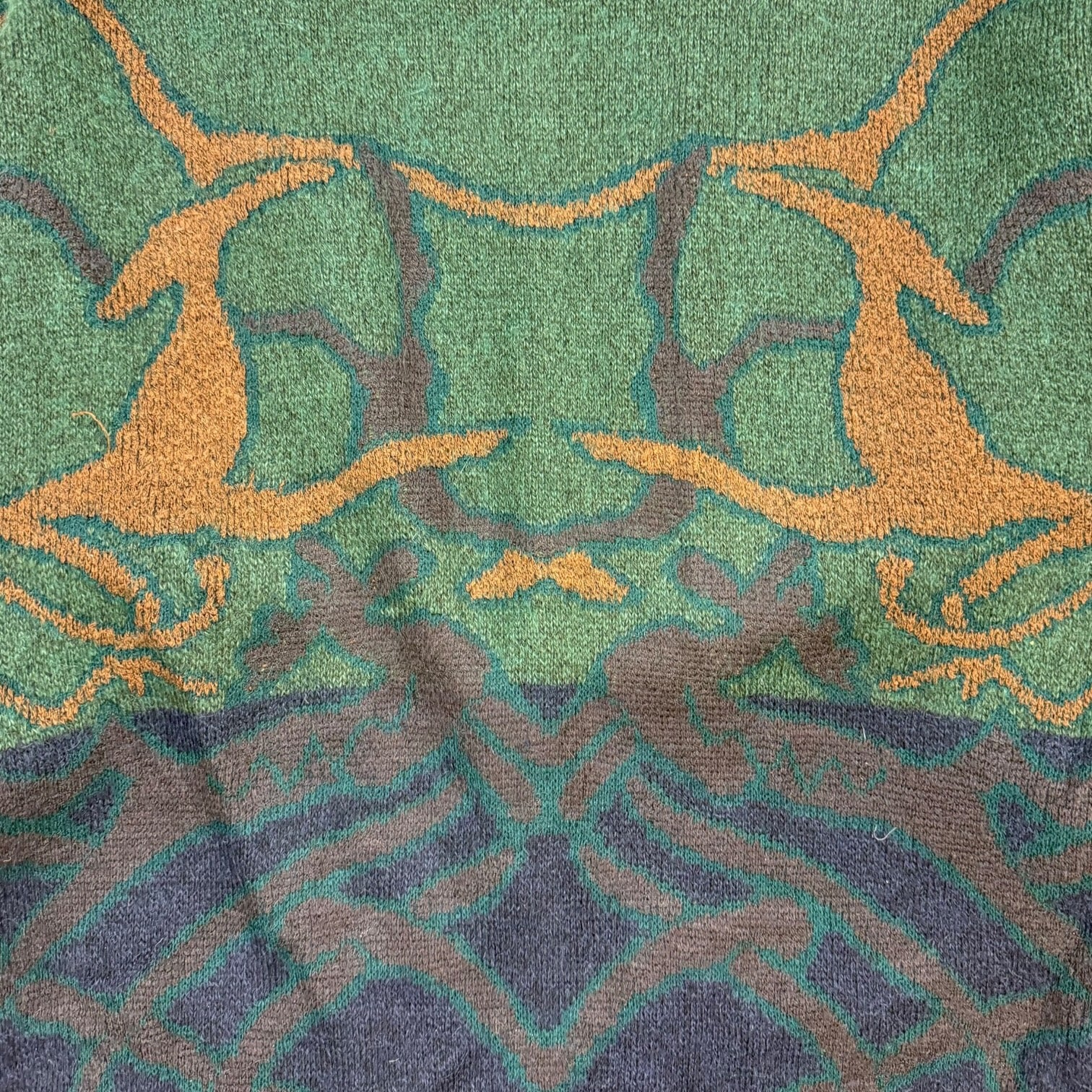 Vintage Knit Cardigan Sweater Multicolour