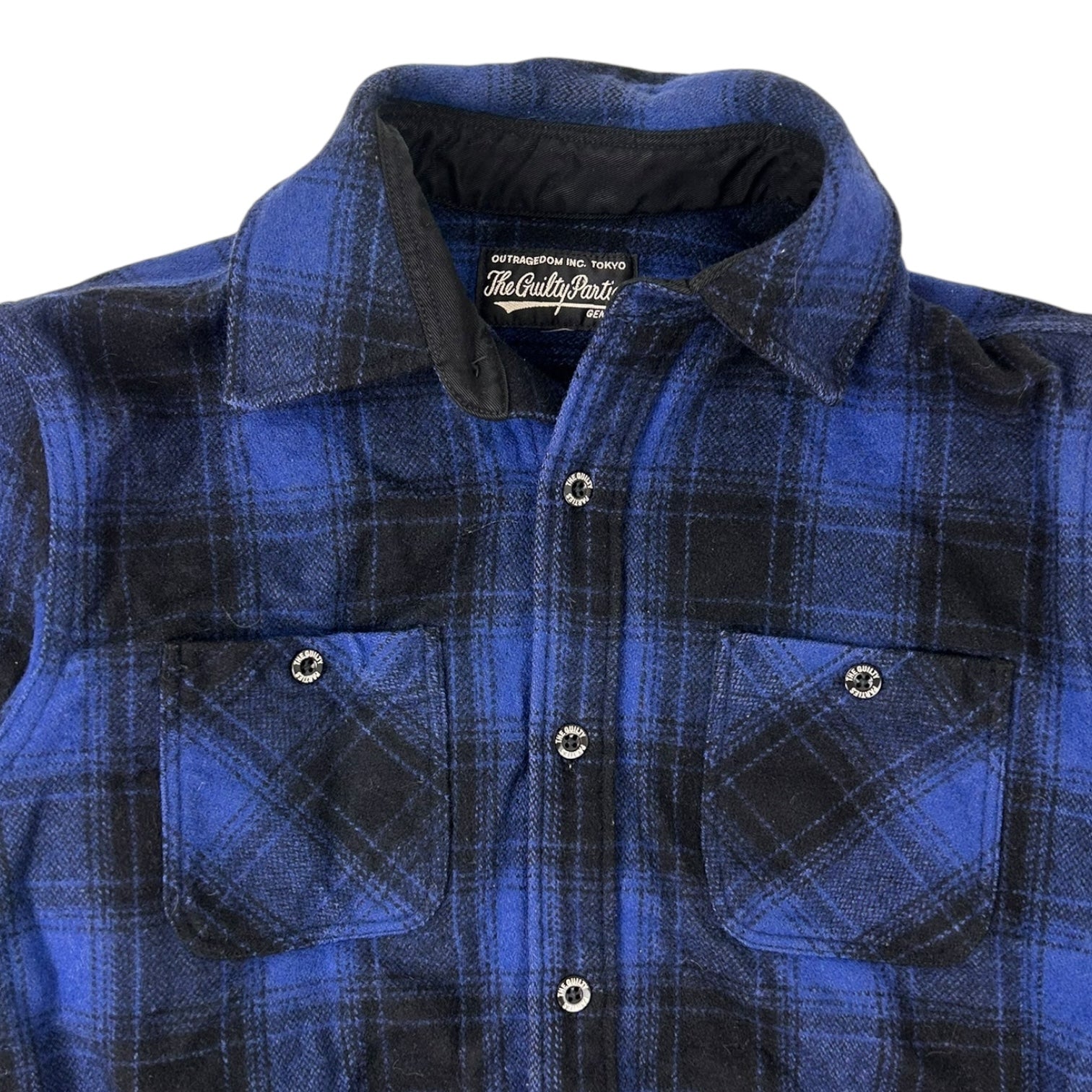 Wacko Maria The Guilty Parties Long Sleeve Flannel Shirt Blue/Black