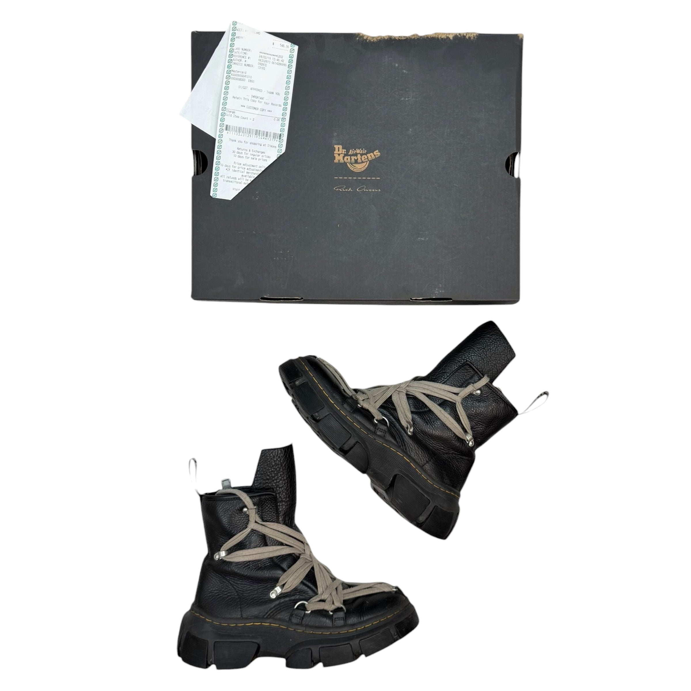 Rick Owens X Dr. Martens DMXL 1460 Mega Lace Boot Black (Used)