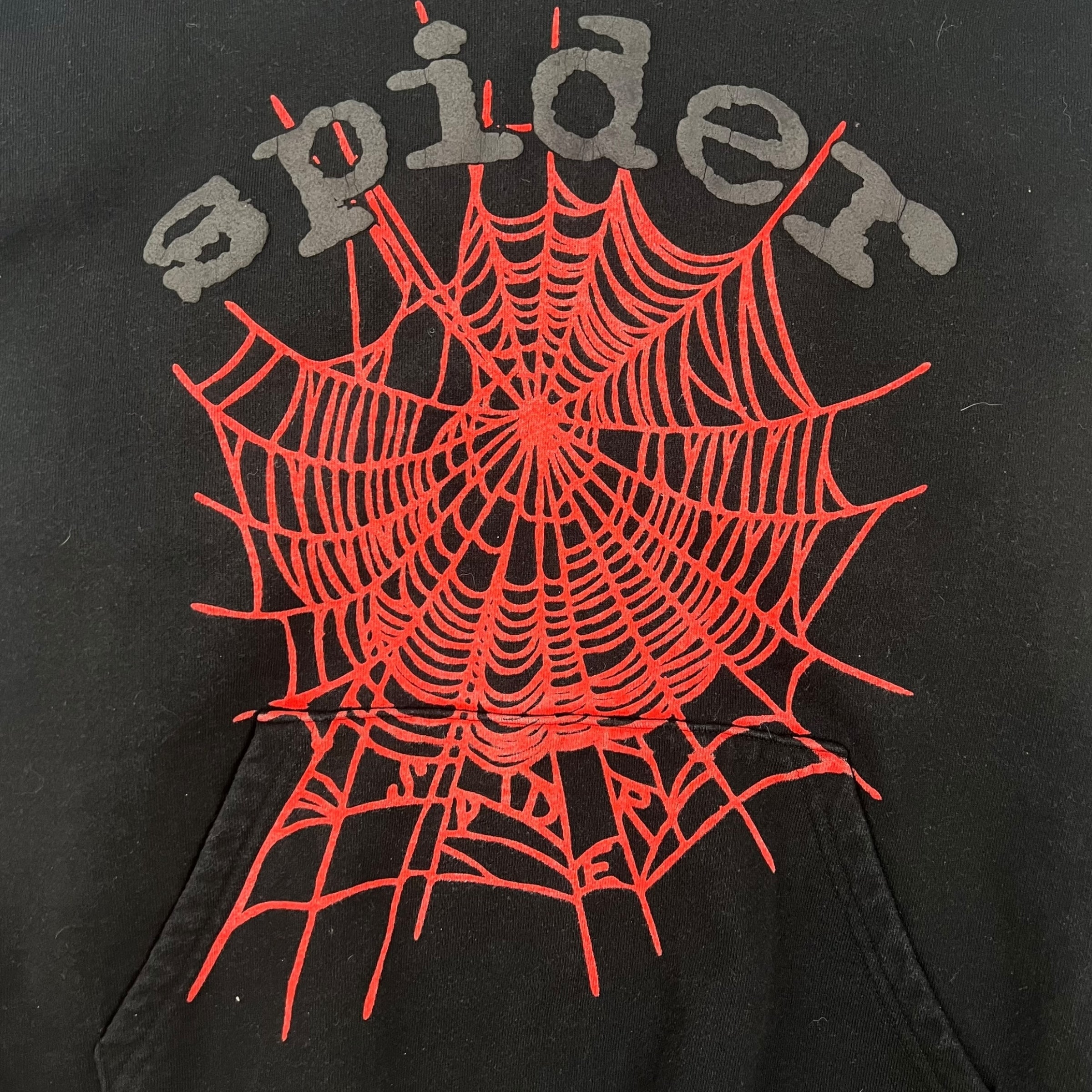 Sp5der OG Web Hoodie Black/Red