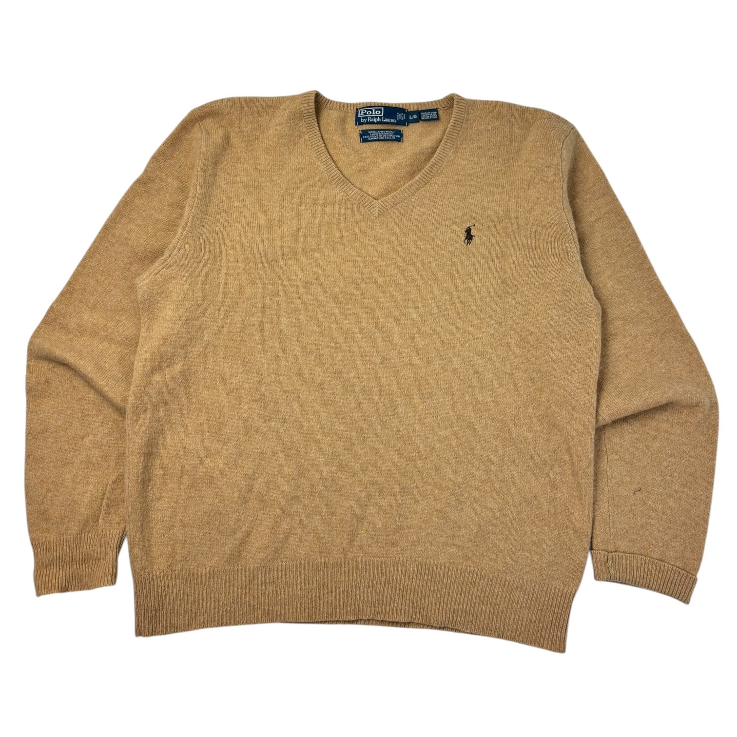 Vintage Polo Ralph Lauren Lambs Knit Sweater Tan