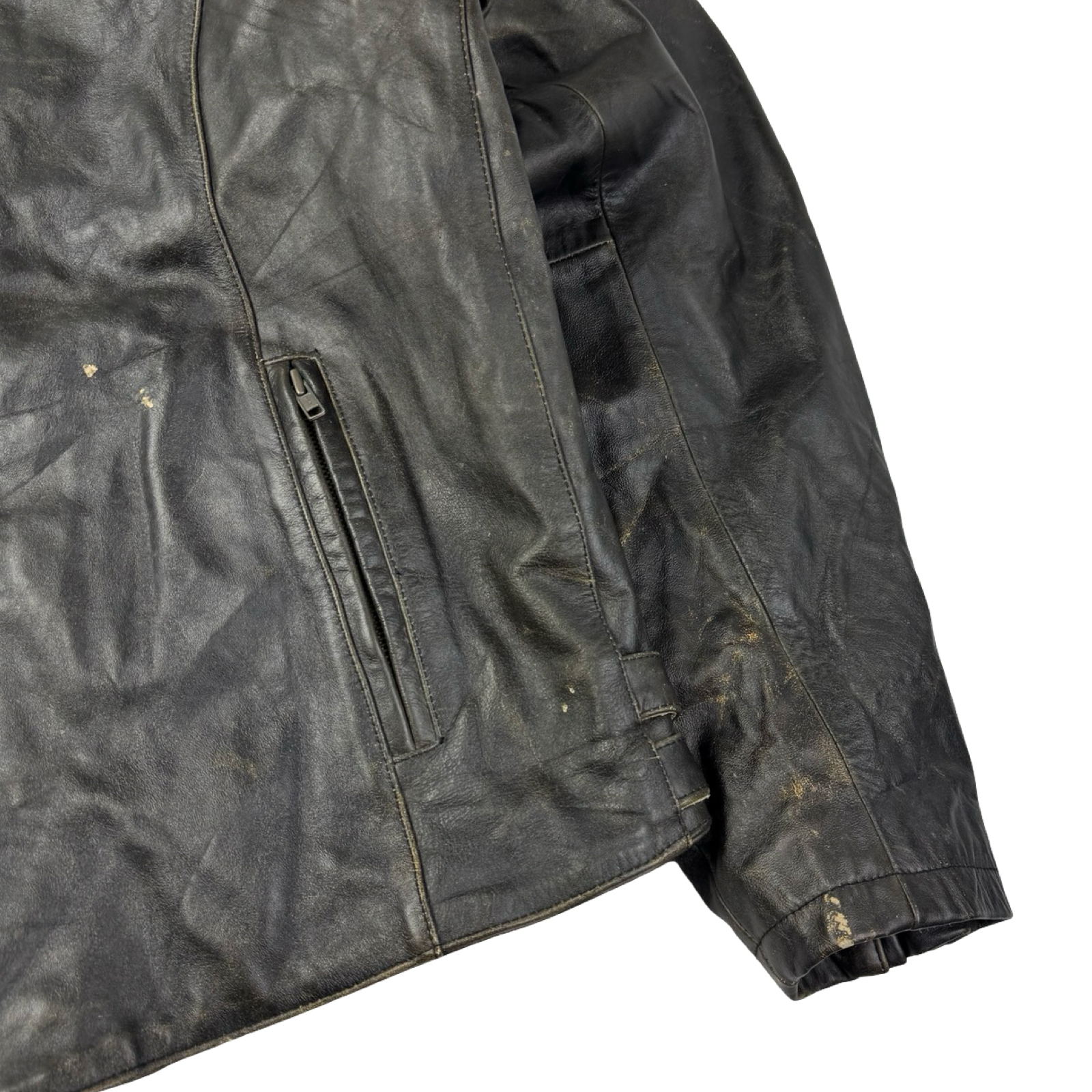 Vintage Victory Motorcyles Biker Leather Jacket Black