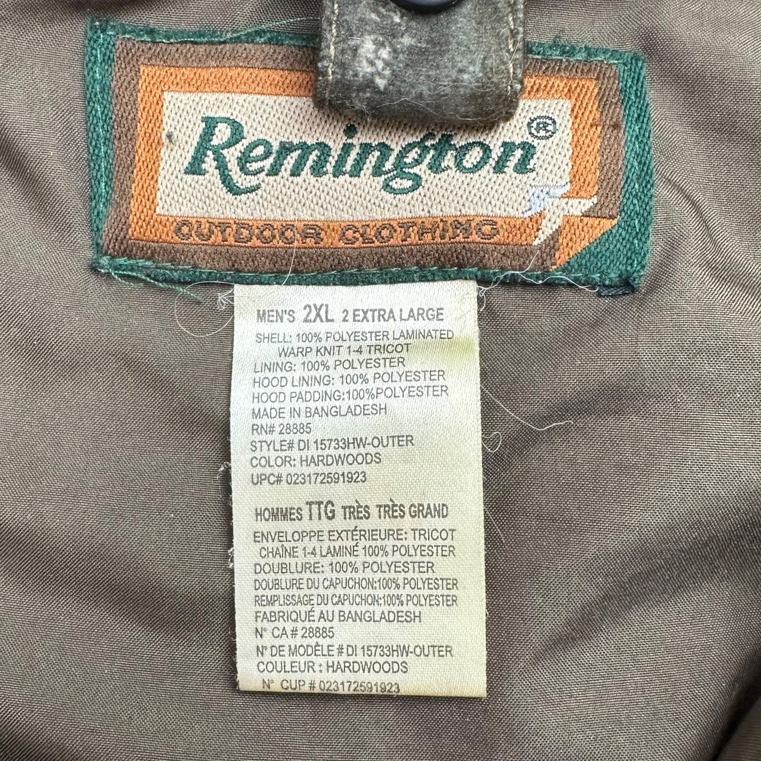 Vintage Remington Realtree Camo Shell Zip Up Jacket