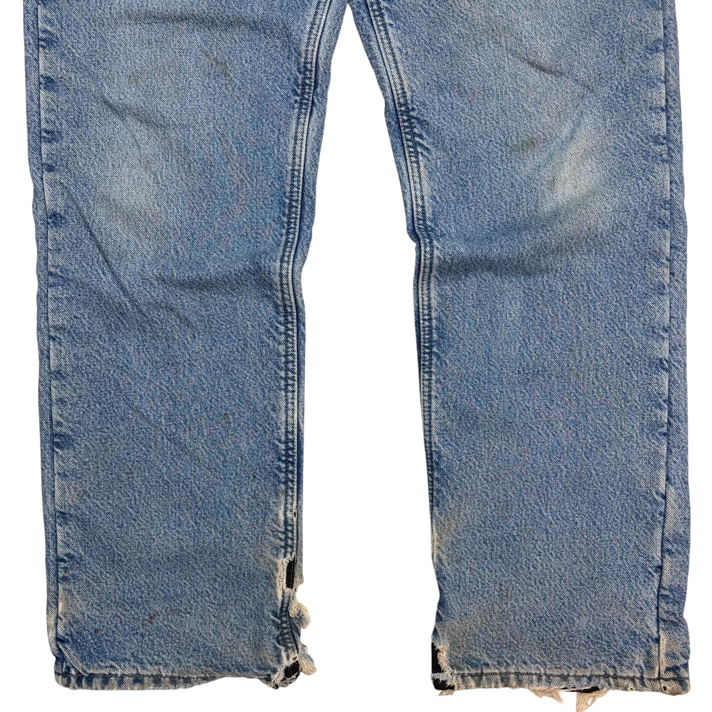 Vintage Carhartt Relaxed Fit Fleece Lined Denim Pants Blue