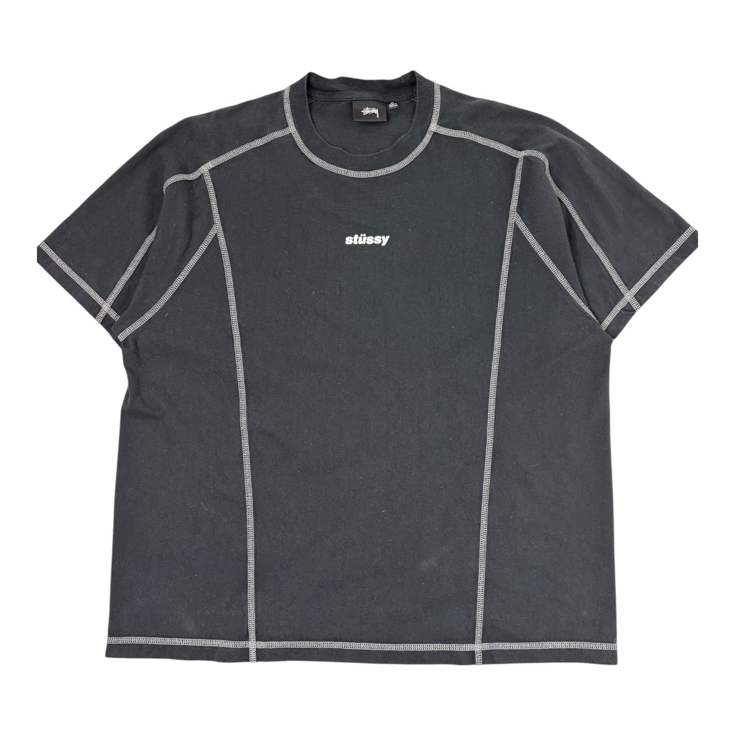 Stussy Wave Cotton Crew T-Shirt Black