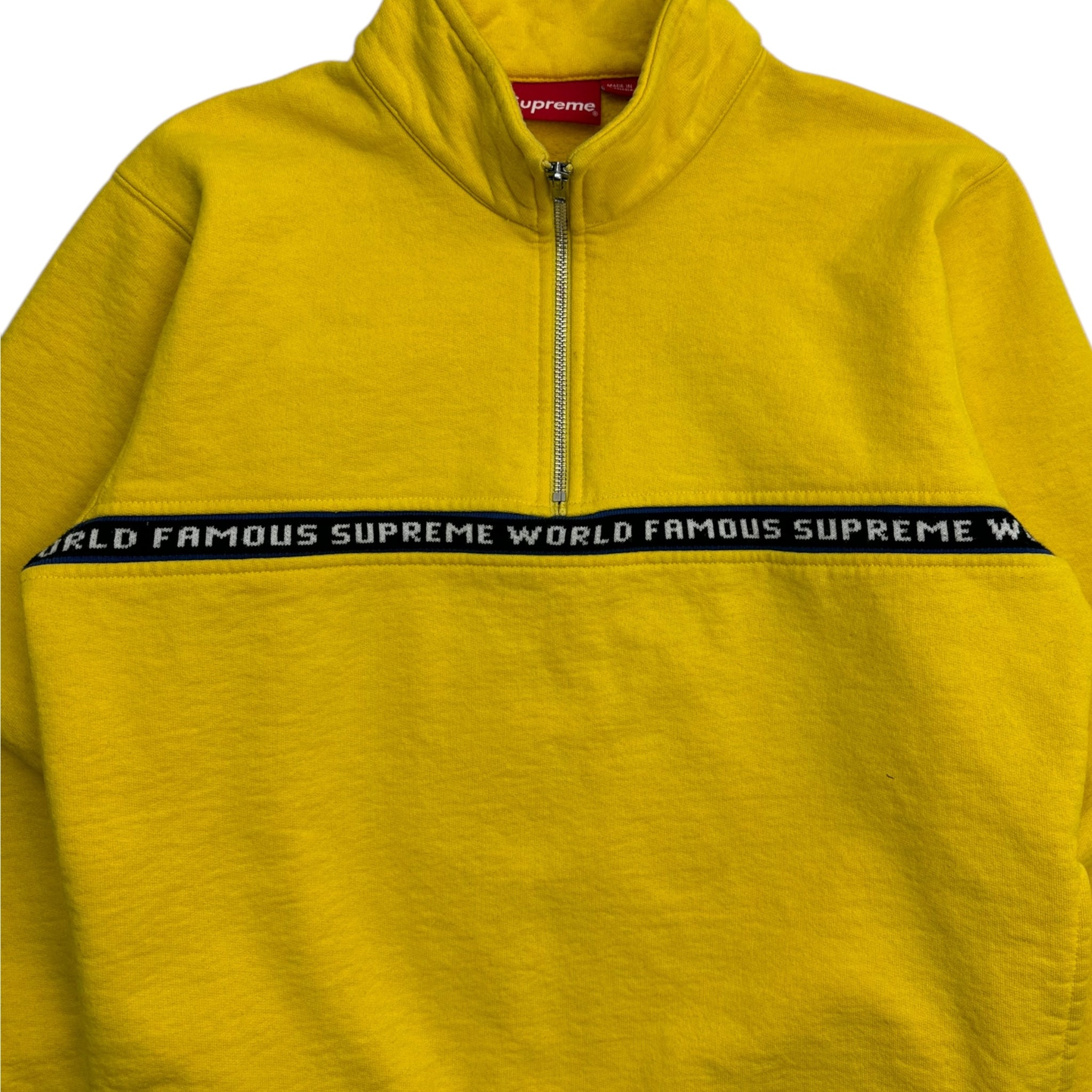 Supreme World Famous Quarter Zip Sweater Yellow