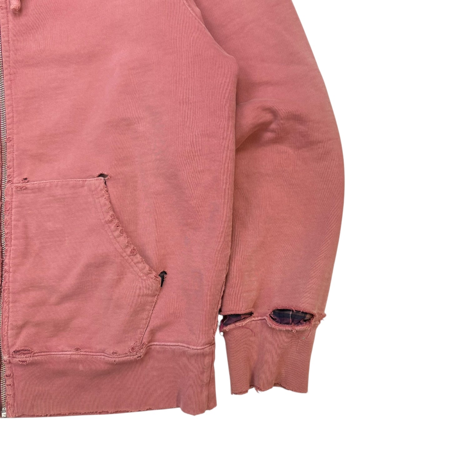 Supreme Bleached Zip Up Sweater Rose