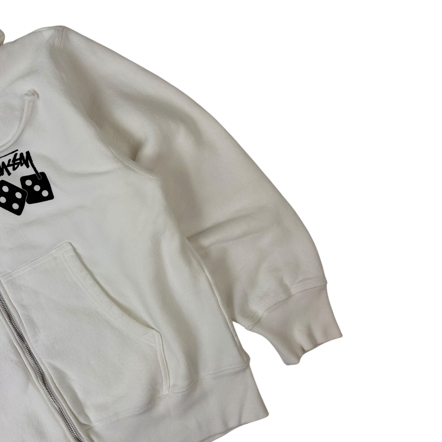 Stussy Dice Zip Up Hoodie White