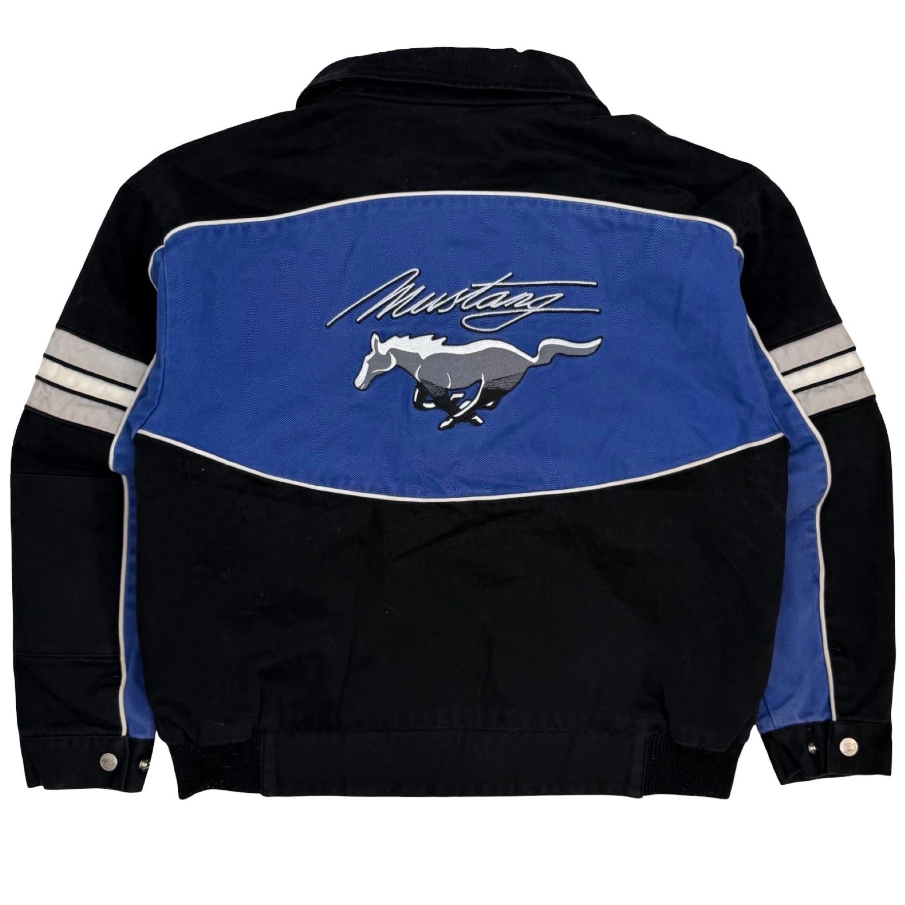 Vintage Ford Mustang Racing Champions Apparel Jacket Black/Blue
