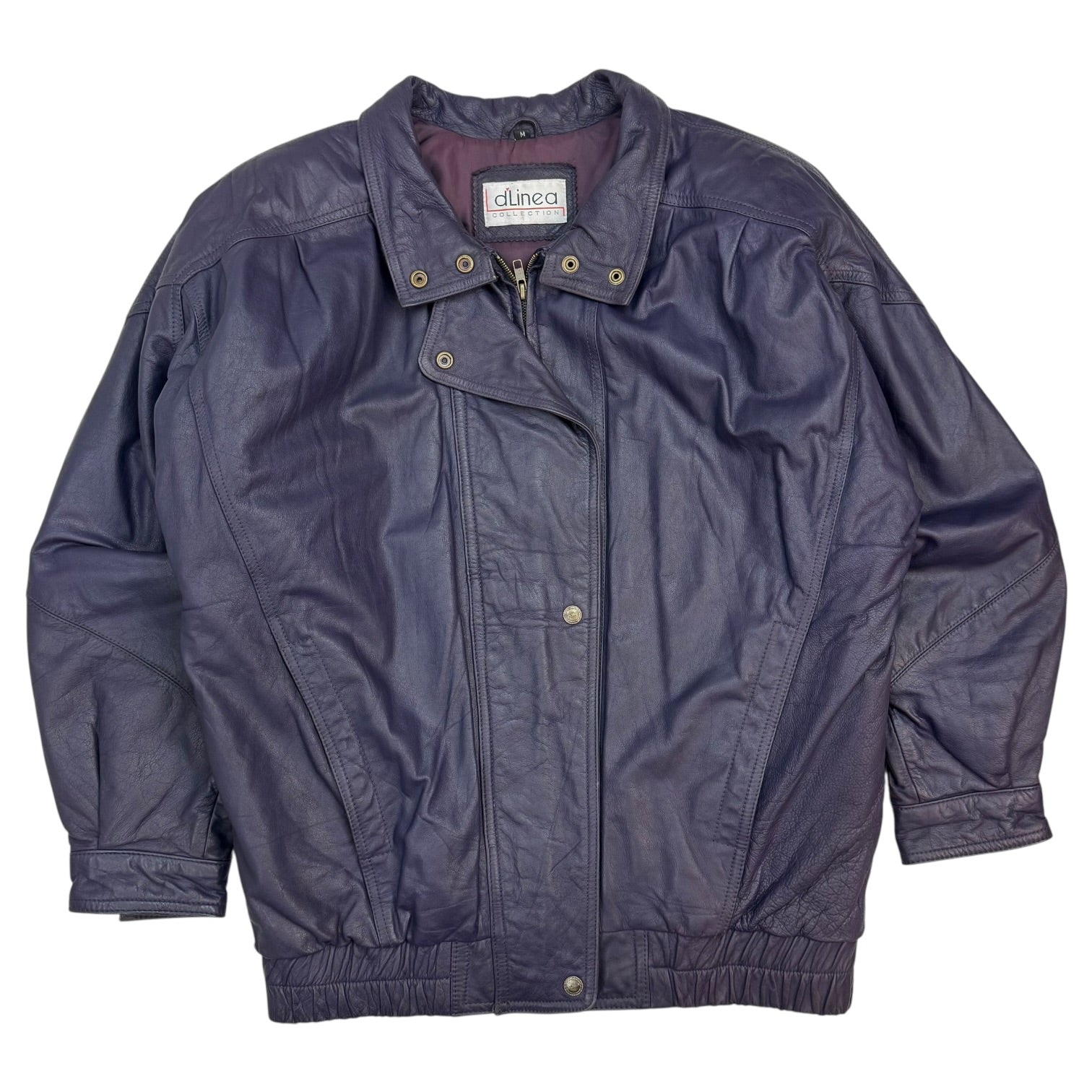 Vintage D’Linea Leather Jacket Eggplant
