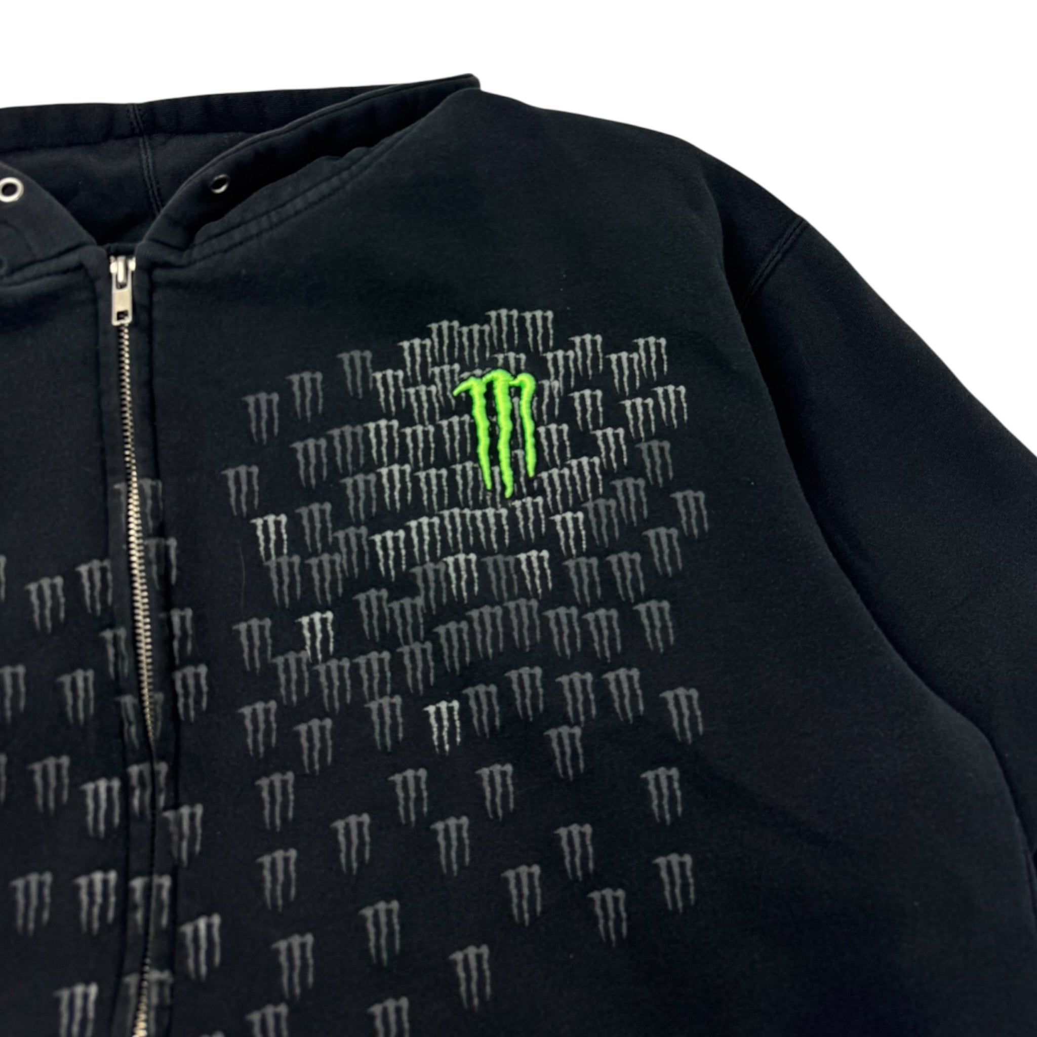 Vintage Y2K Monster Energy Embroidered Zip Up Hoodie