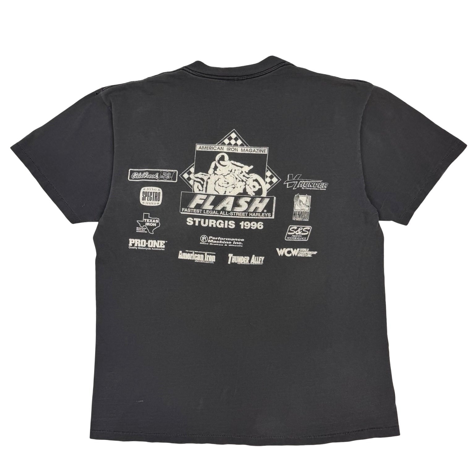 1996 Sturgis “Fastest Legal All-Street Harleys” Tee Washed Black