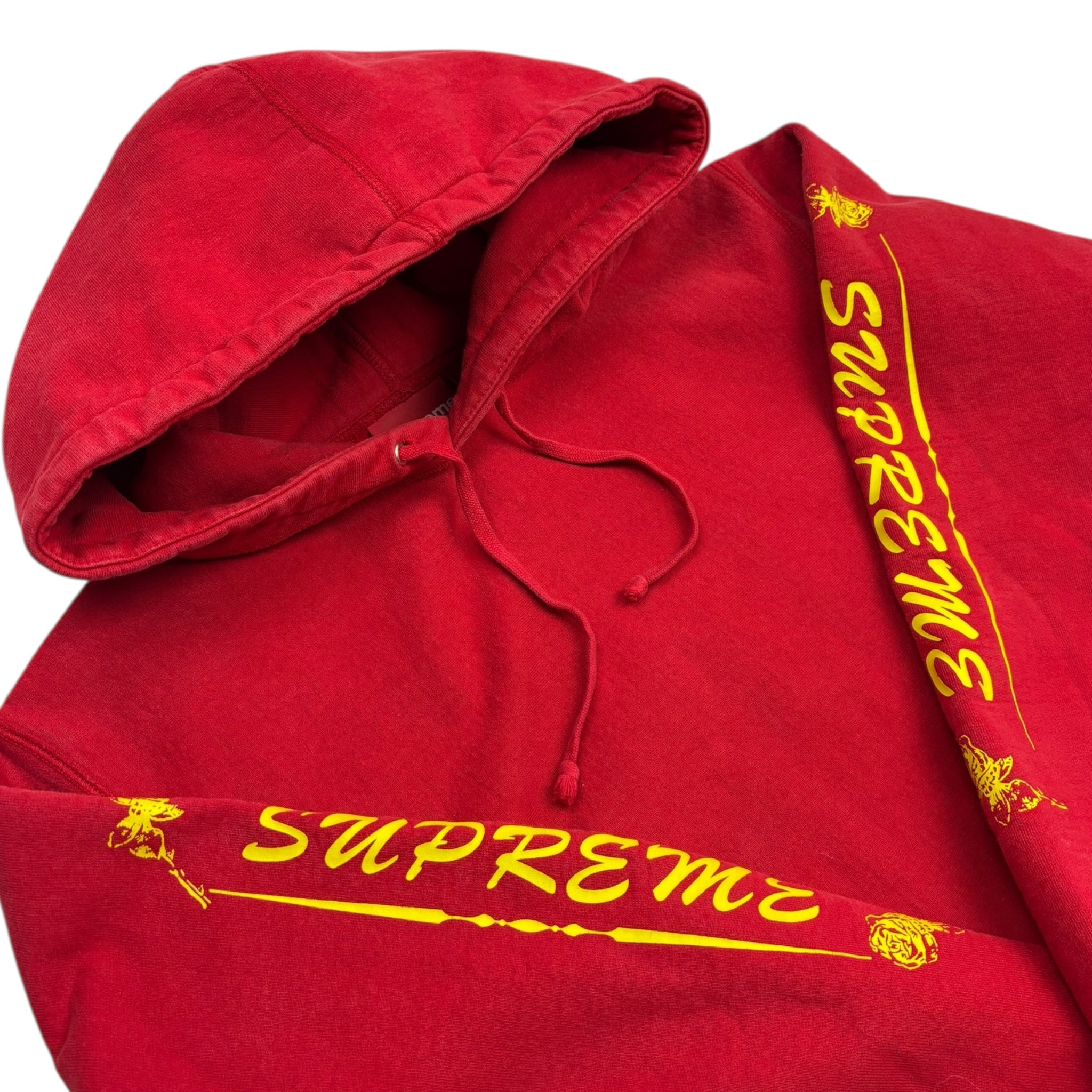 Supreme Rose Sleeves Hoodie Red